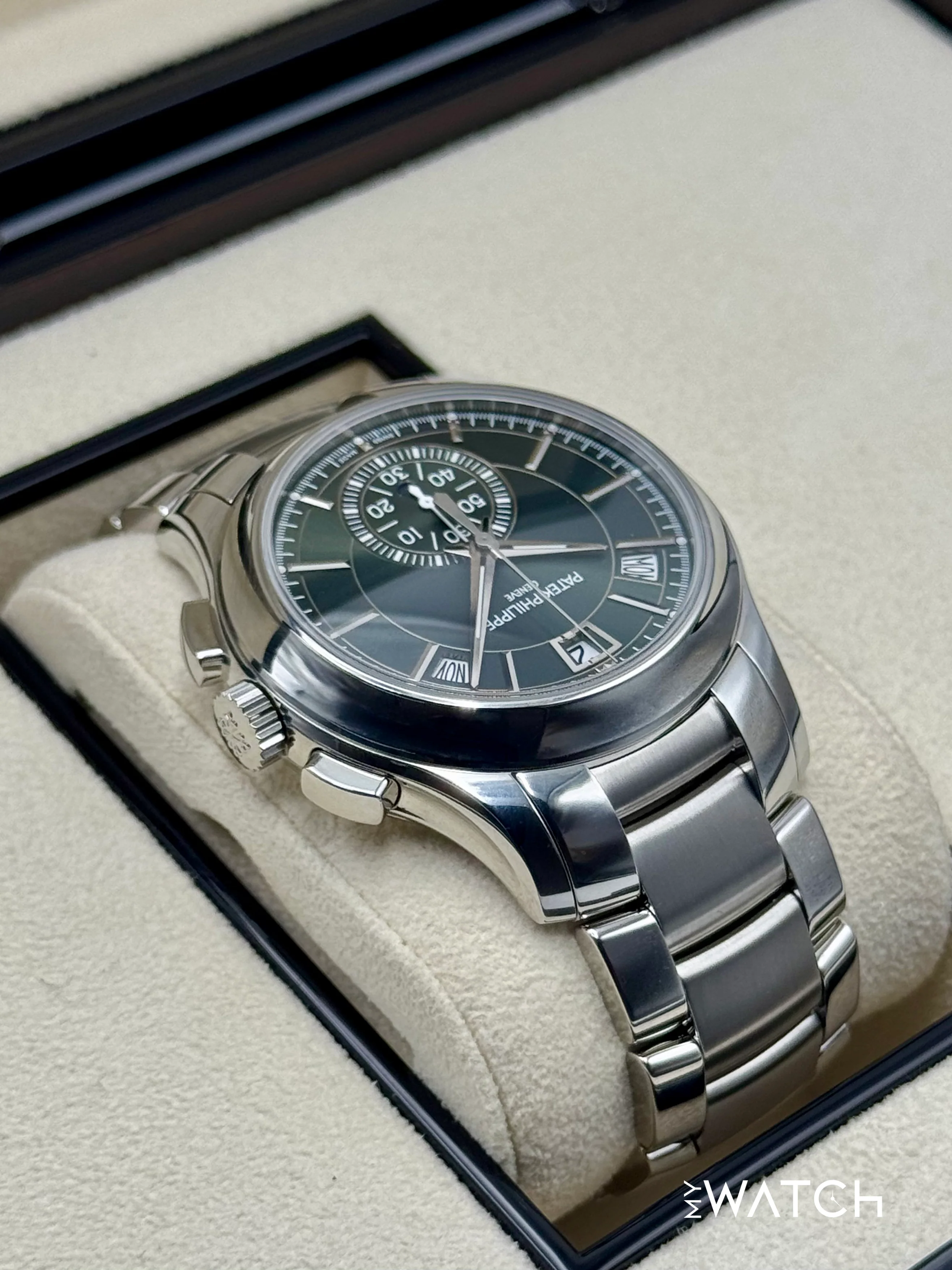 2022 Patek Philippe Flyback Chronograph Annual Calendar 5905/1A Olive Green Dial - Image 8