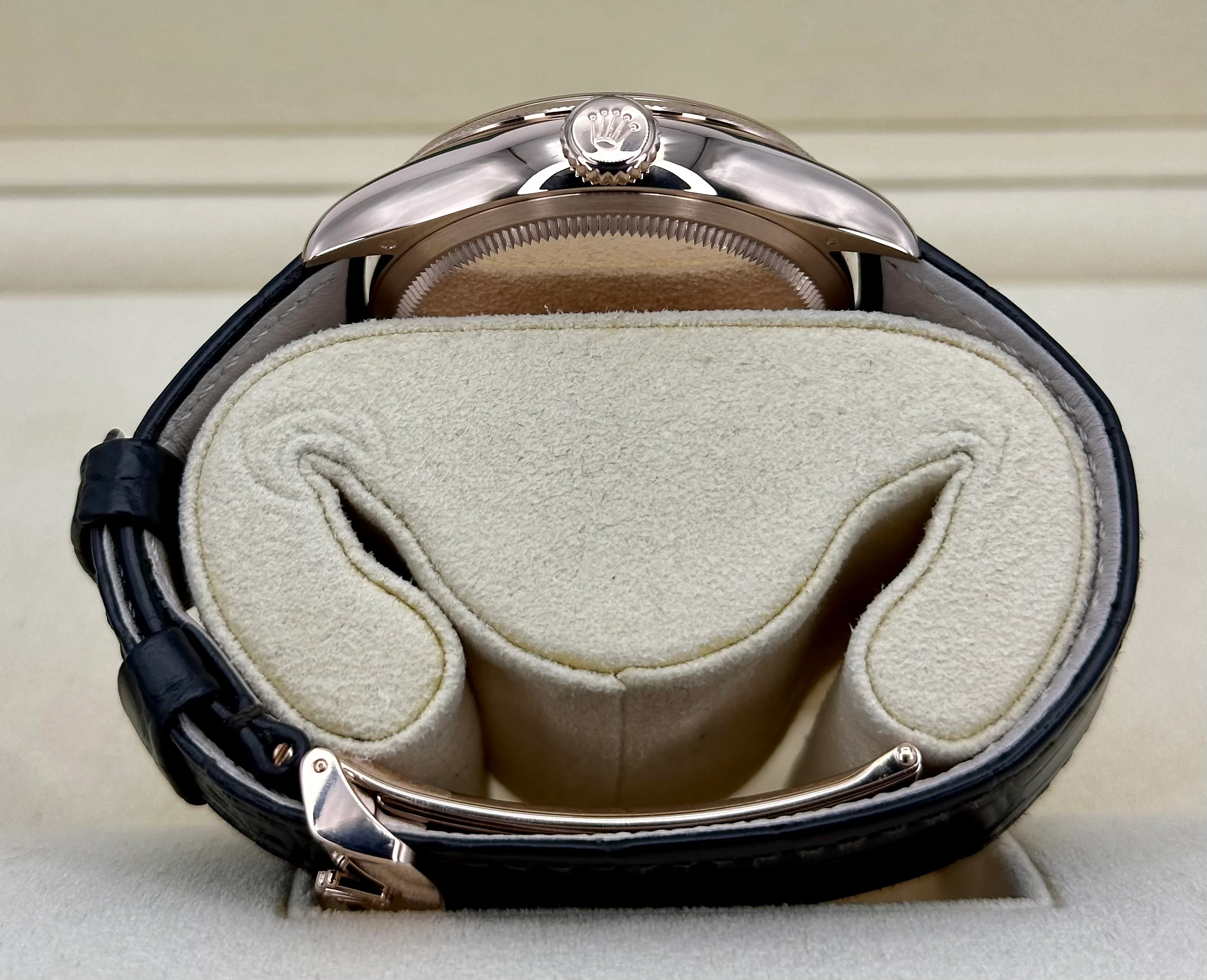 2022 Rolex Cellini Moonphase 39mm 50535 Rose Gold White Dial - Image 9
