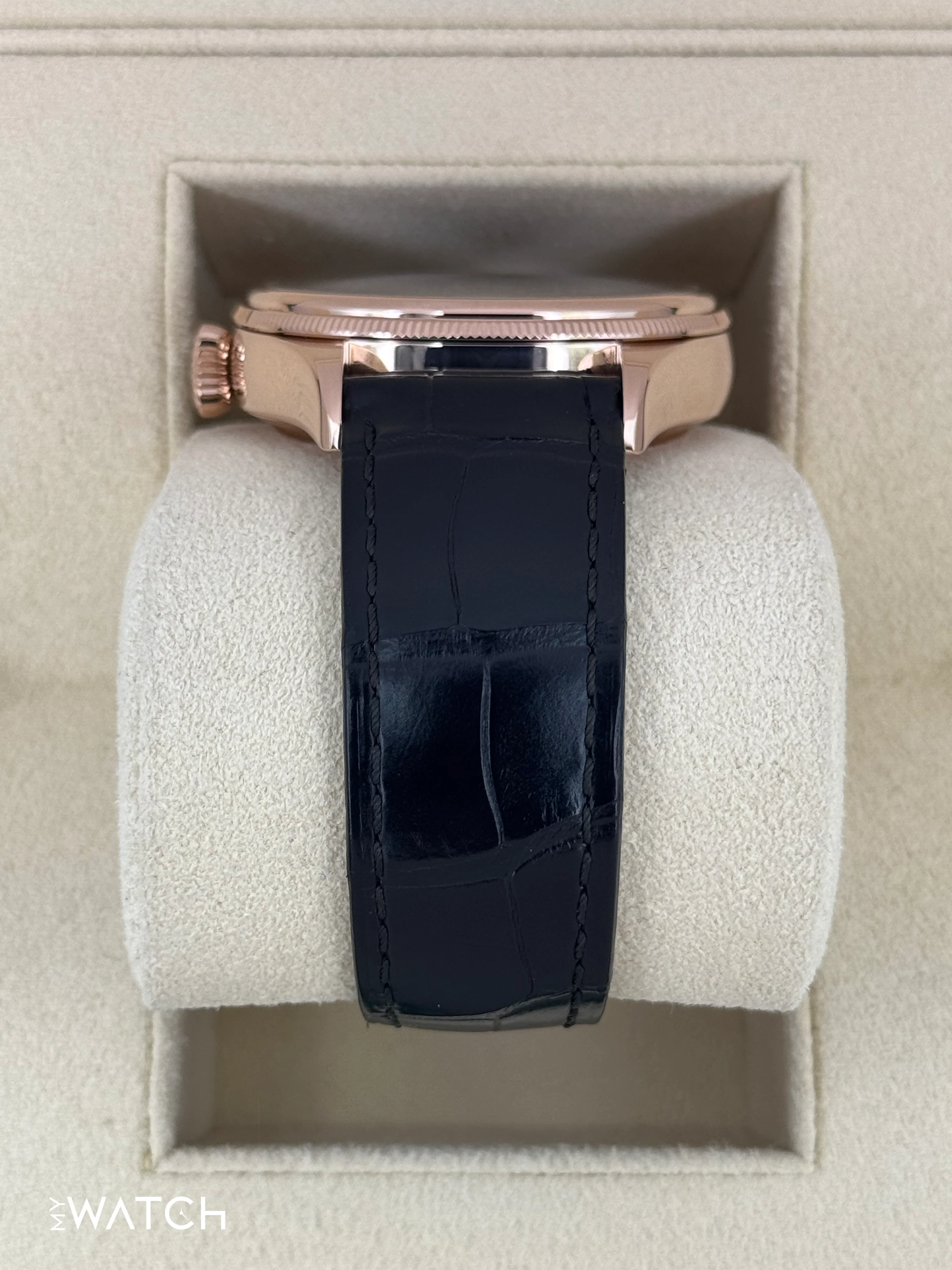 2022 Rolex Cellini Moonphase 39mm 50535 Rose Gold White Dial - Image 4