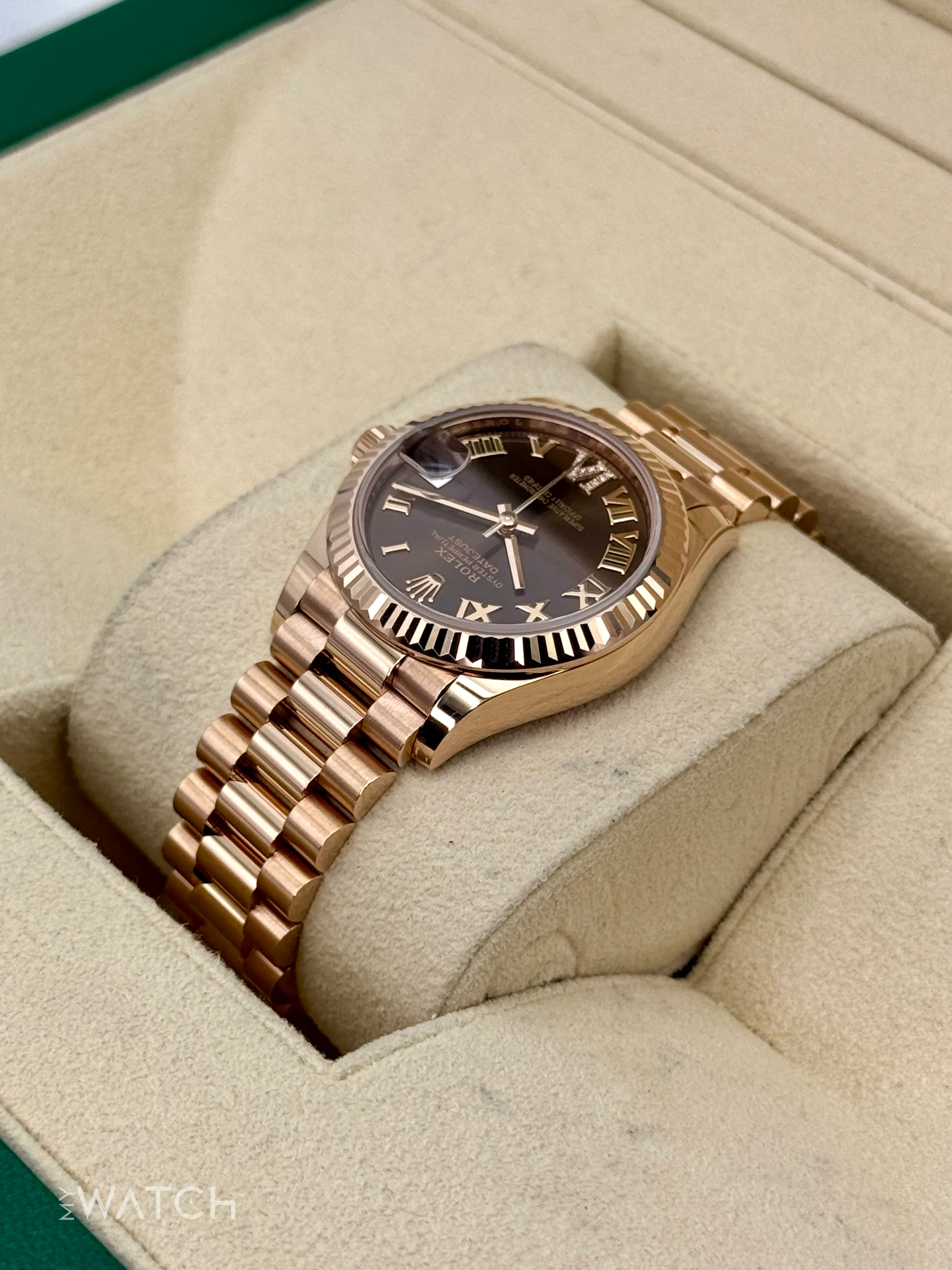 2022 Rolex Datejust 31mm 278275 Rose Gold Chocolate Diamond Dial - Image 7