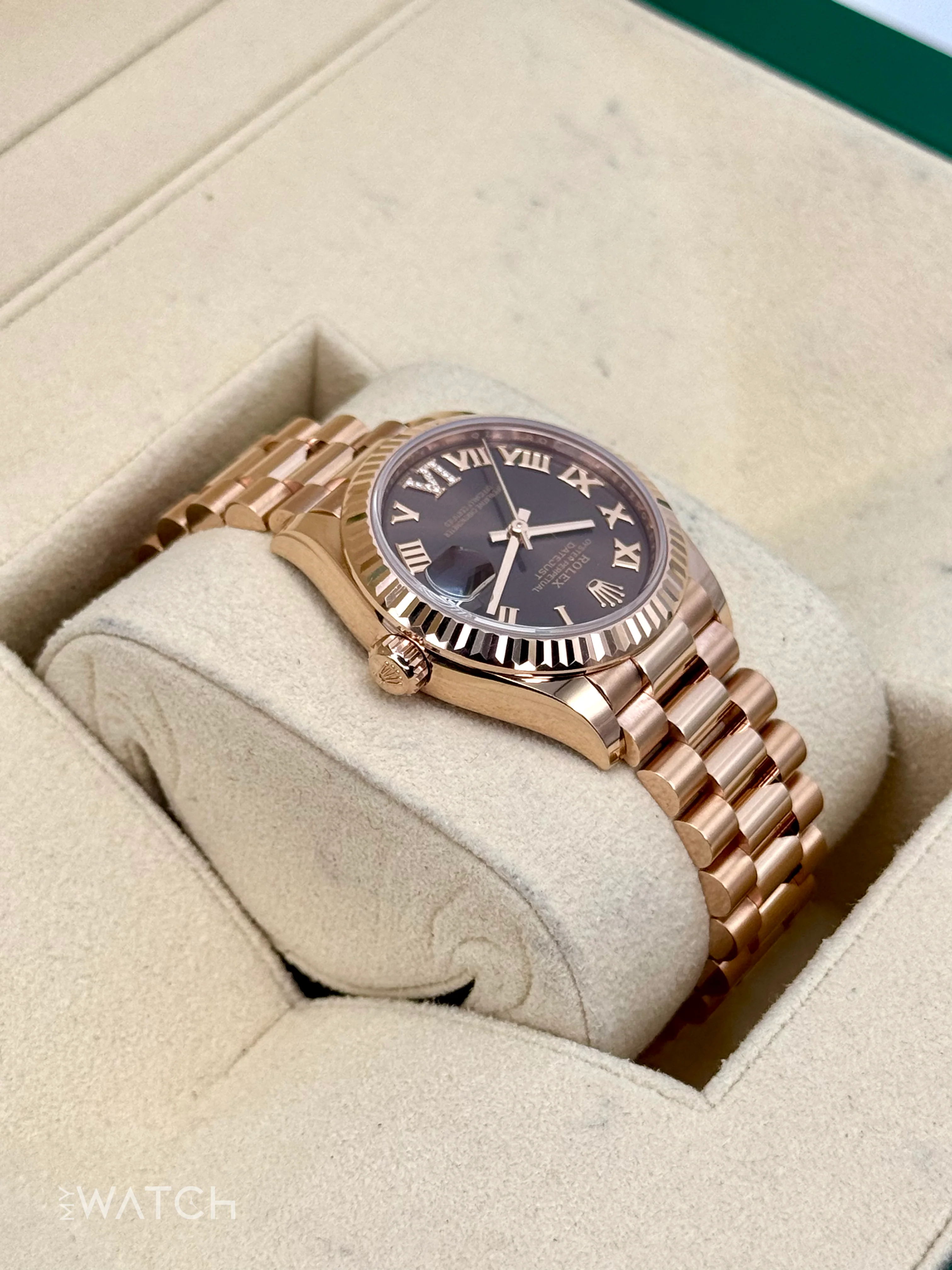 2022 Rolex Datejust 31mm 278275 Rose Gold Chocolate Diamond Dial - Image 8