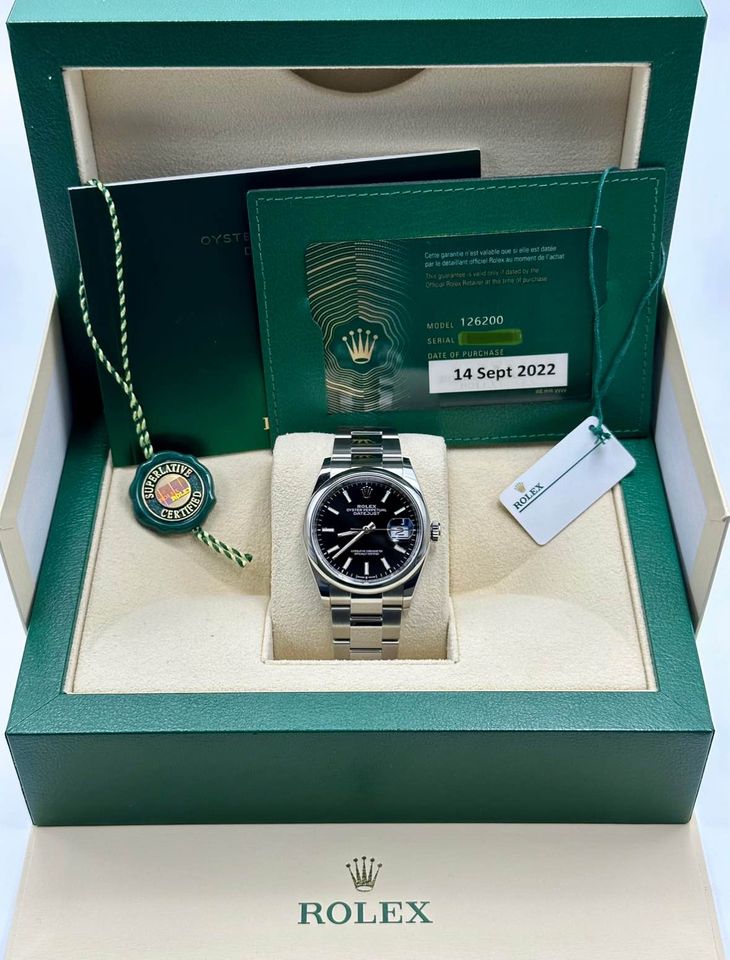 2022 Rolex Datejust 36mm 126200 Stainless Steel Oyster Black Dial - Image 9