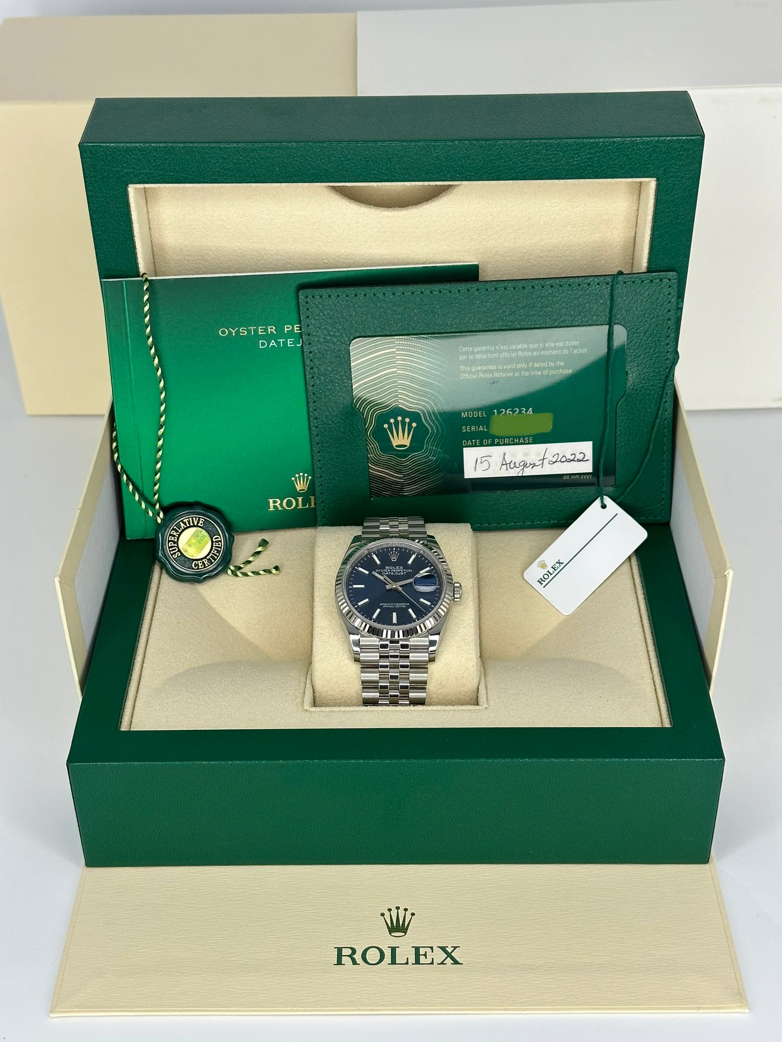2022 Rolex Datejust 36mm 126234 Jubilee Blue Dial - Image 12