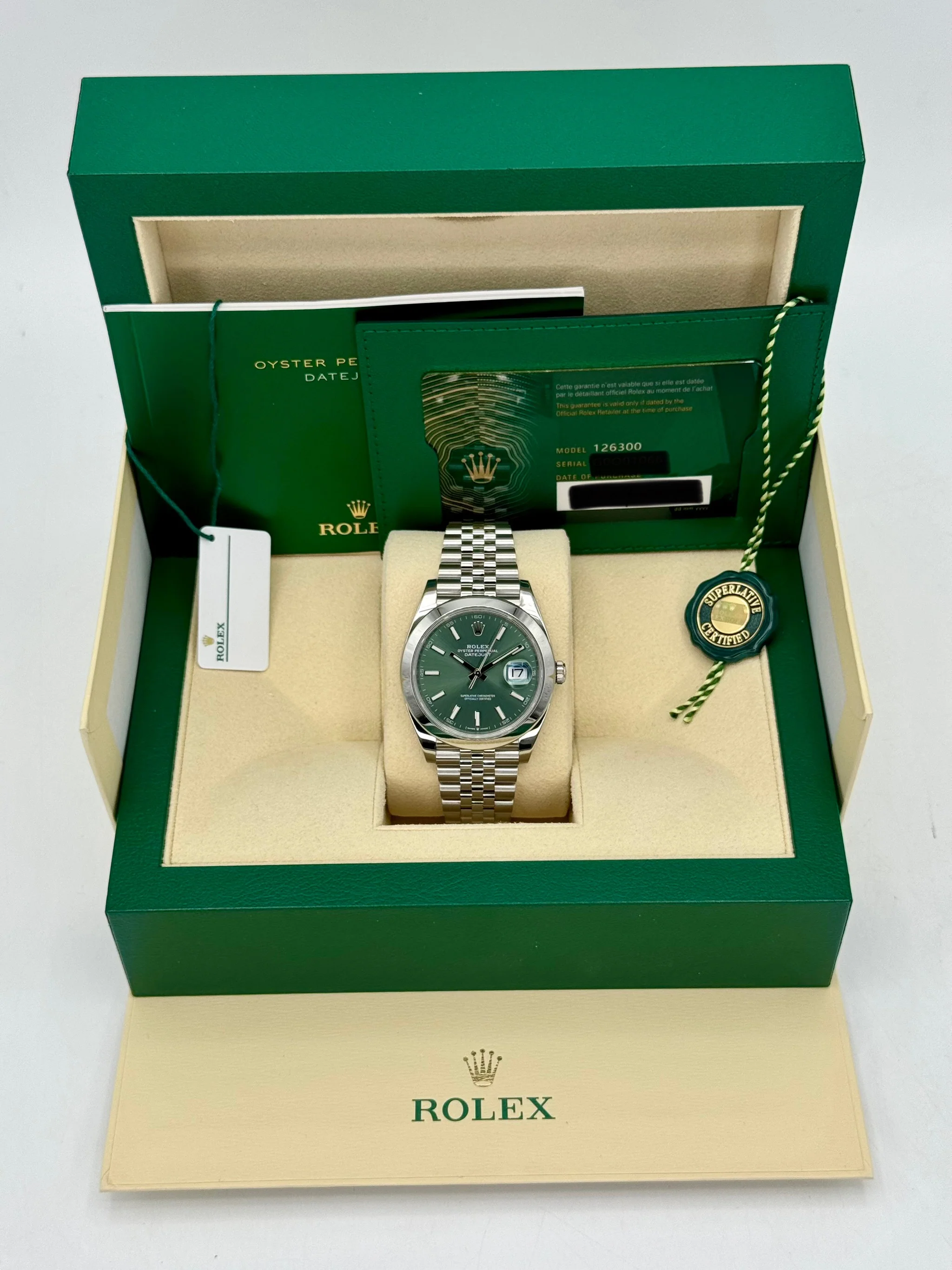 2022 Rolex Datejust 41mm 126300 Jubilee Green Dial - Image 11