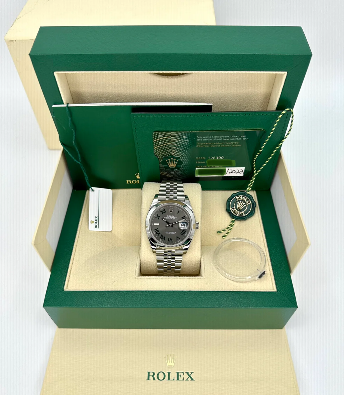 2022 Rolex Datejust 41mm 126300 Jubilee Wimbledon Dial - Image 12