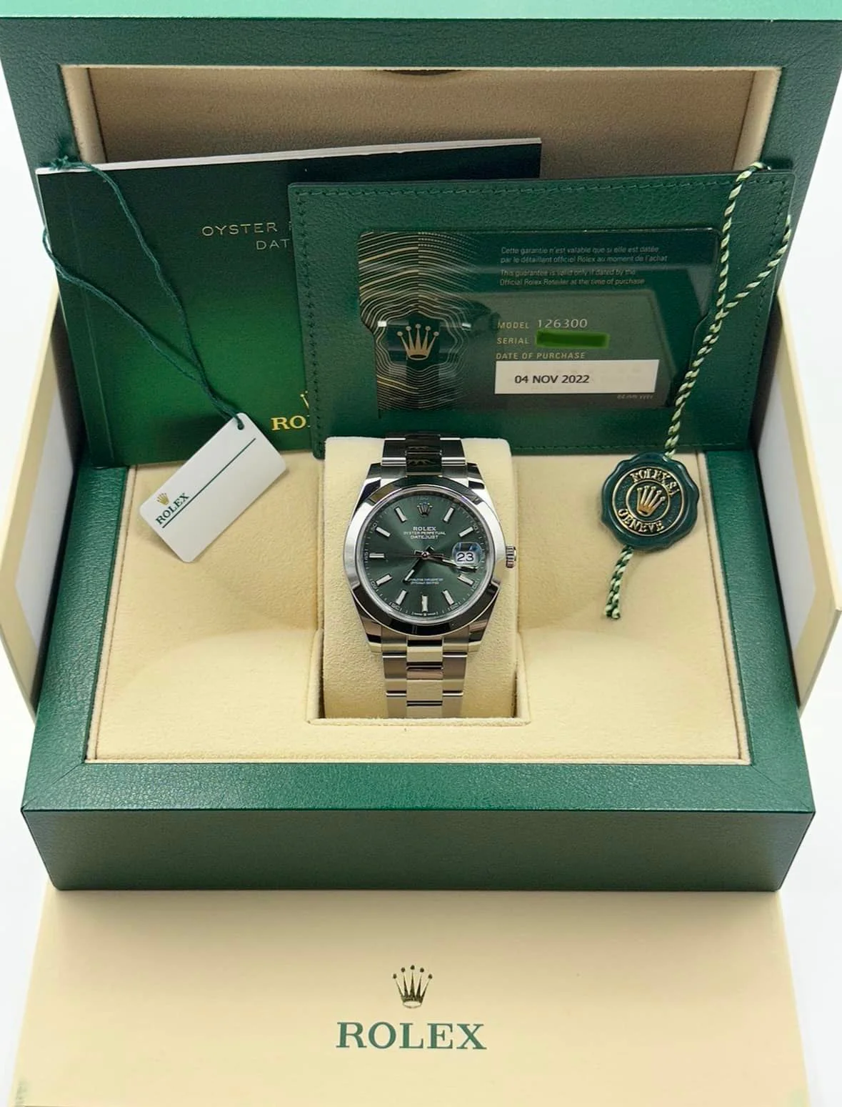 2022 Rolex Datejust 41mm 126300 Oyster Green Dial - Image 11