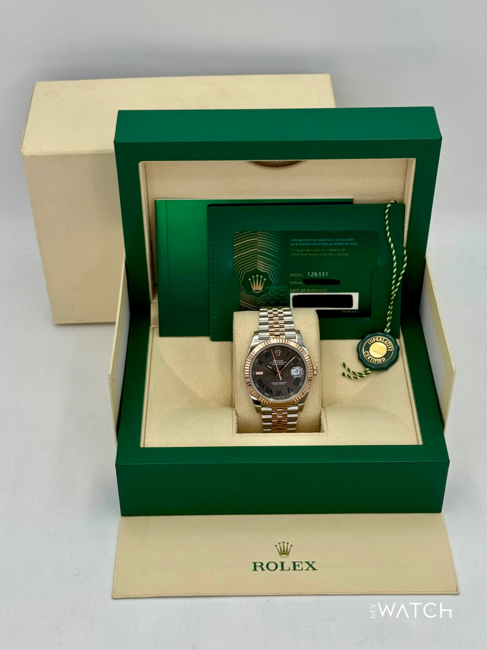2022 Rolex Datejust 41mm 126331 Two-Tone Jubilee Wimbledon Dial - Image 9
