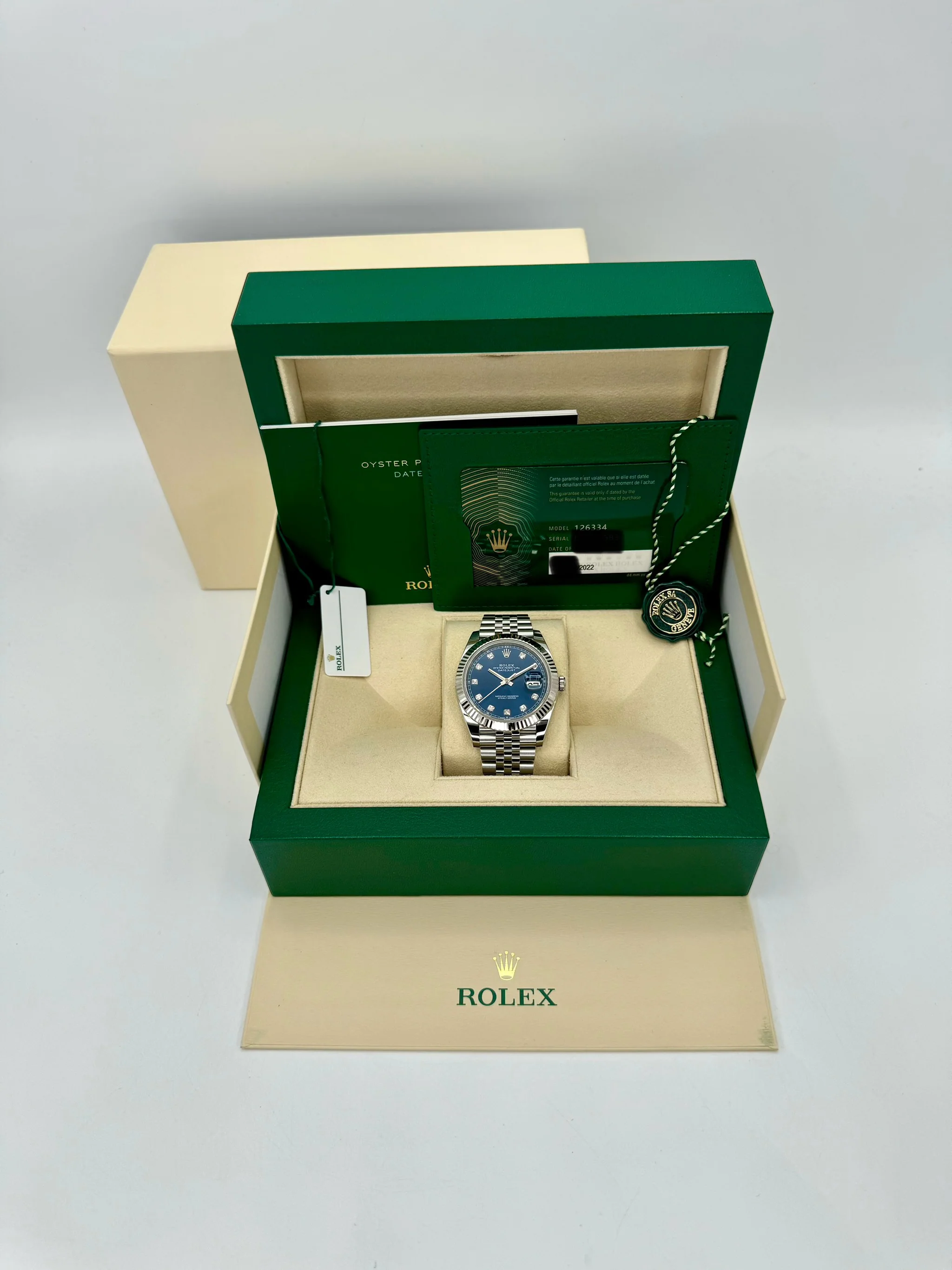 2022 Rolex Datejust 41mm 126334 Jubilee Blue Diamond Dial - Image 12