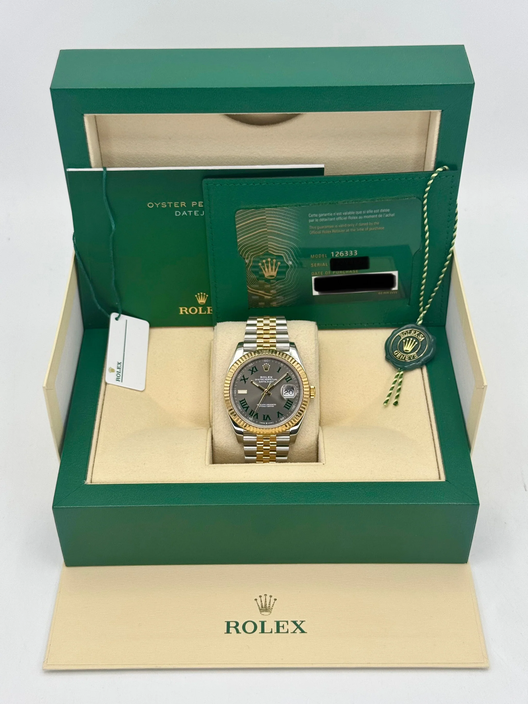 2022 Rolex Datejust 41mm 126333 Two-Tone Jubilee Wimbledon Dial - Image 11