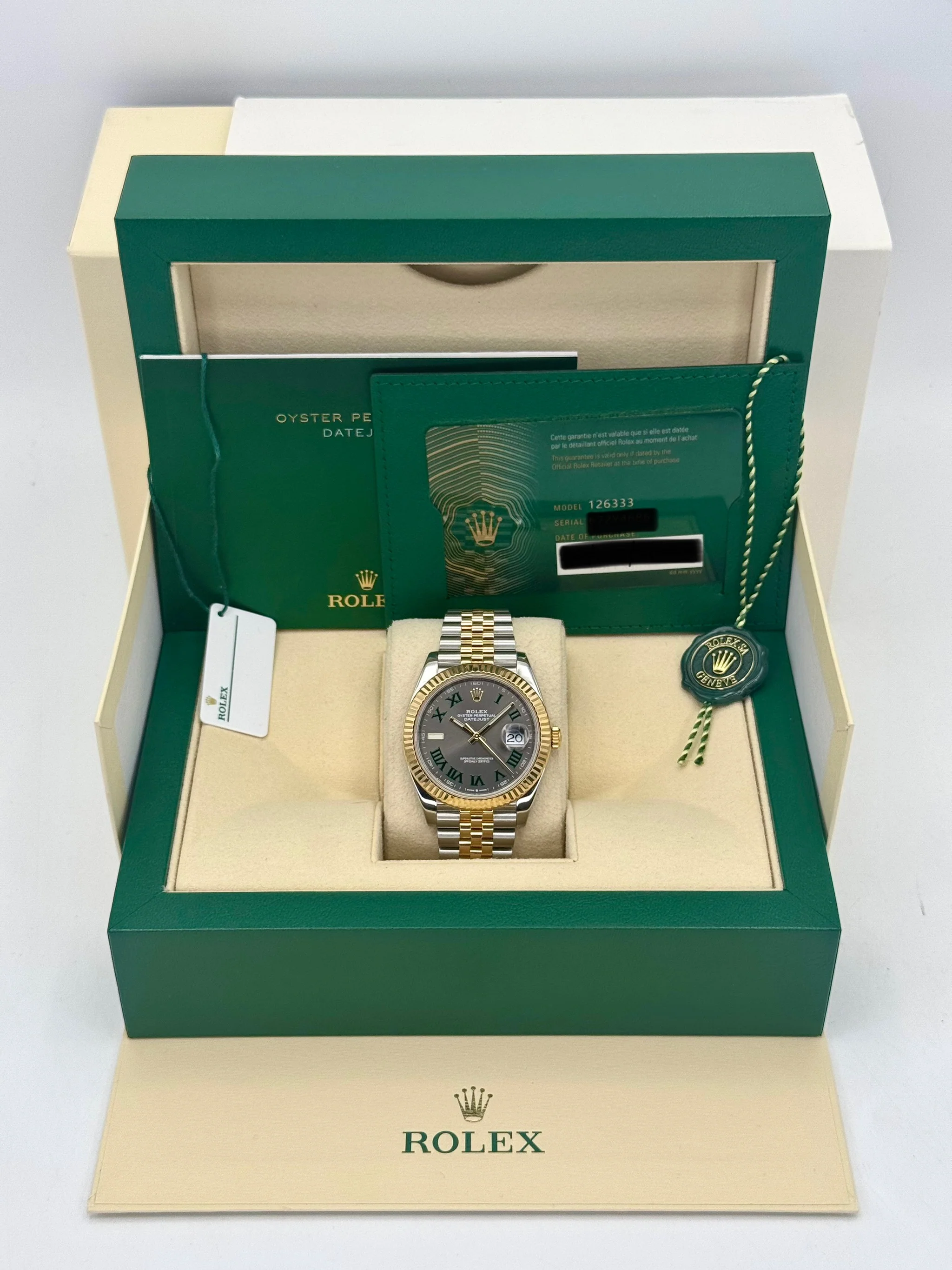 2022 Rolex Datejust 41mm 126333 Two-Tone Jubilee Wimbledon Dial - Image 12