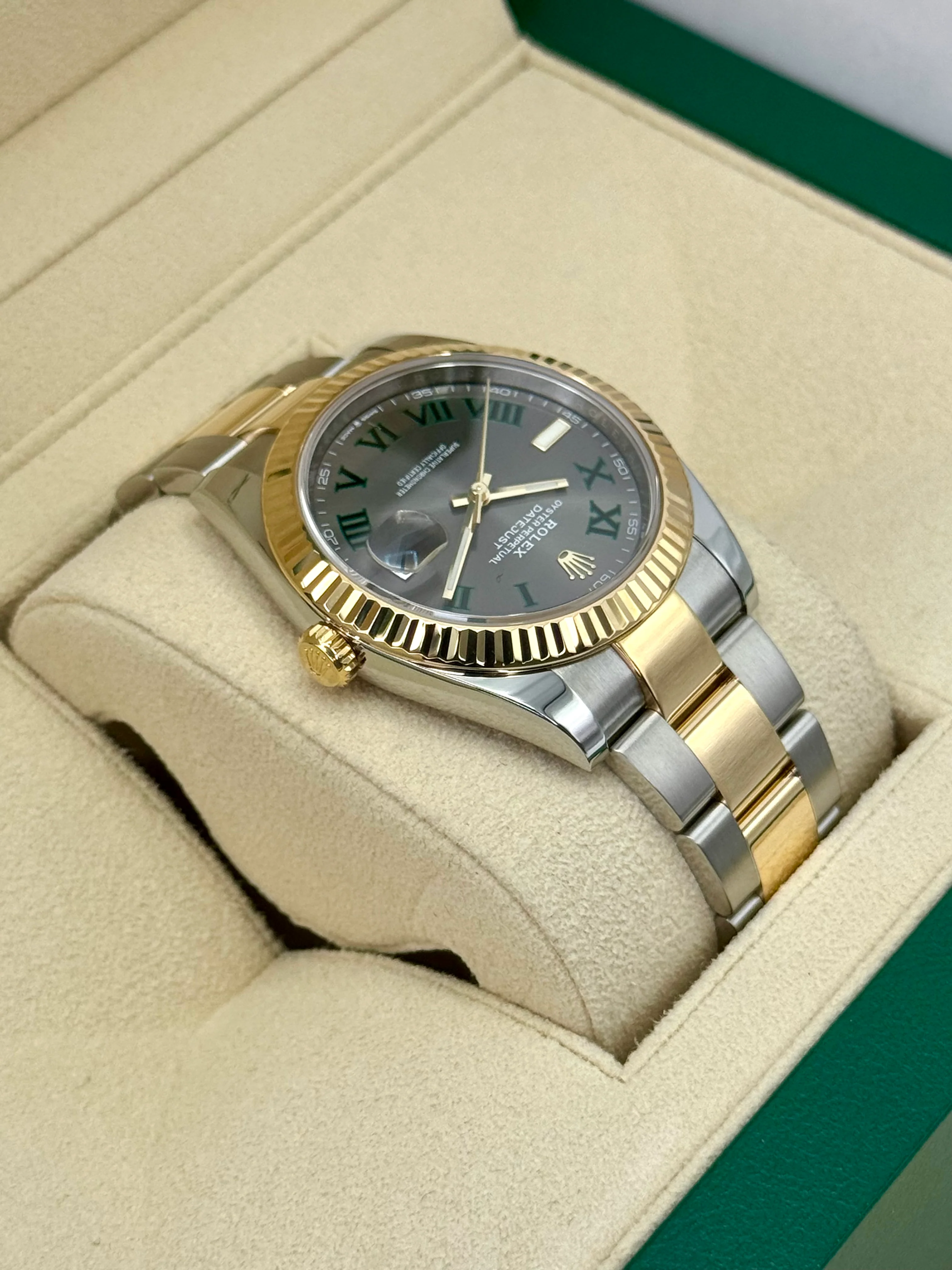 2022 Rolex Datejust 41mm 126333 Two-Tone Oyster Wimbledon Dial - Image 8