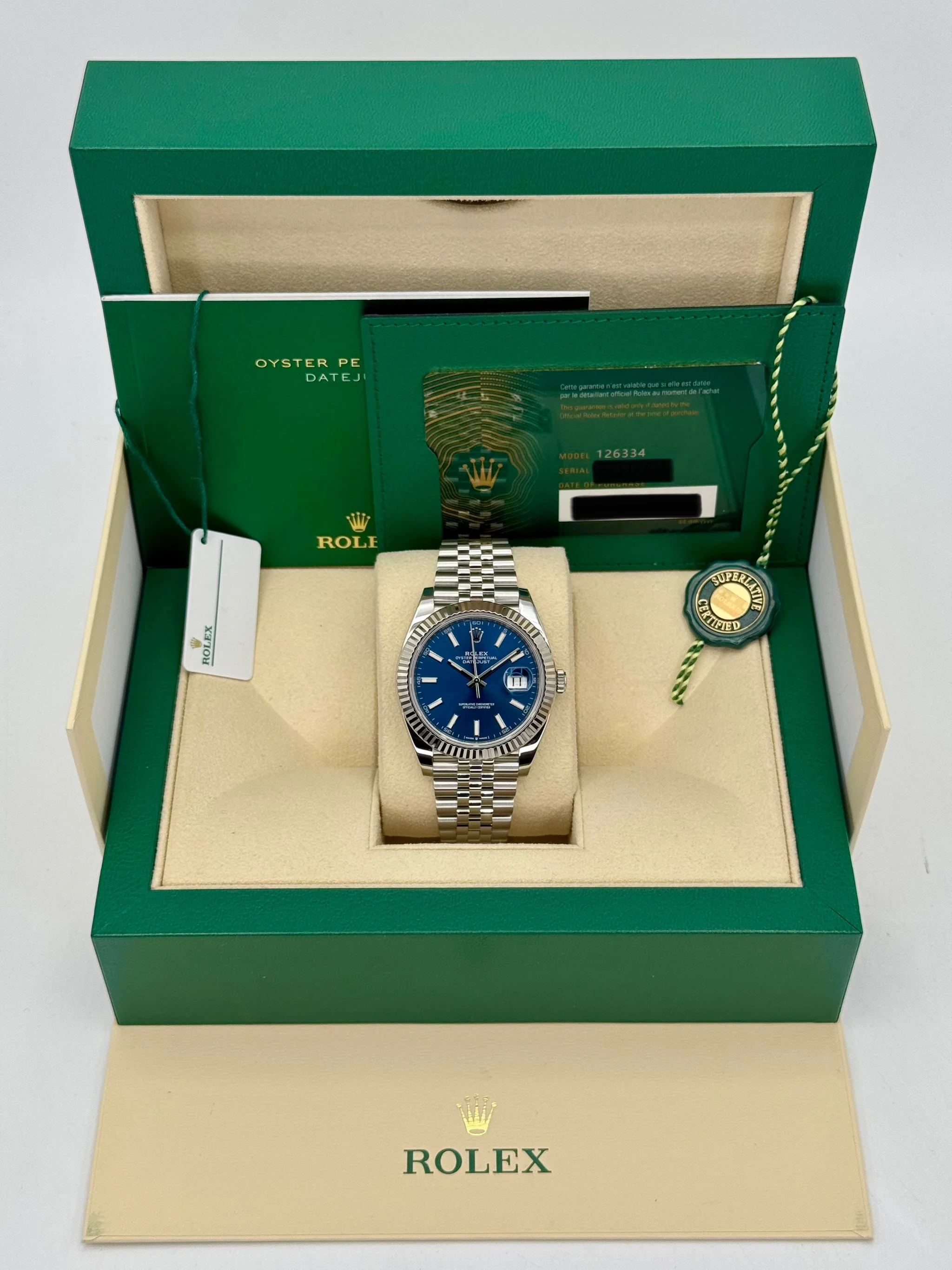 2022 Rolex Datejust 41mm 126334 Stainless Steel Jubilee Blue Dial - Image 11