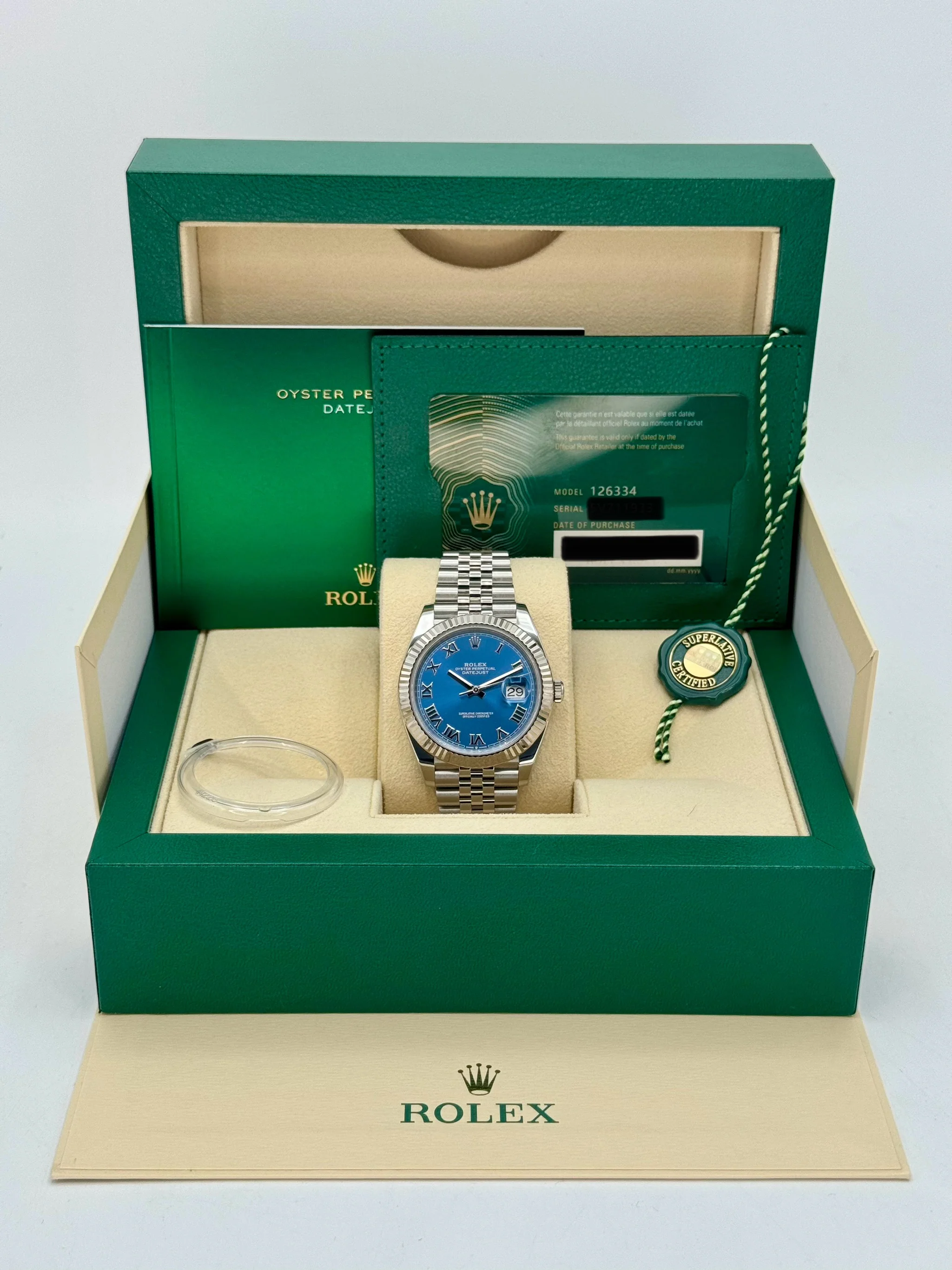 2022 Rolex Datejust 41mm 126334 Stainless Steel Jubilee Blue Dial - Image 11