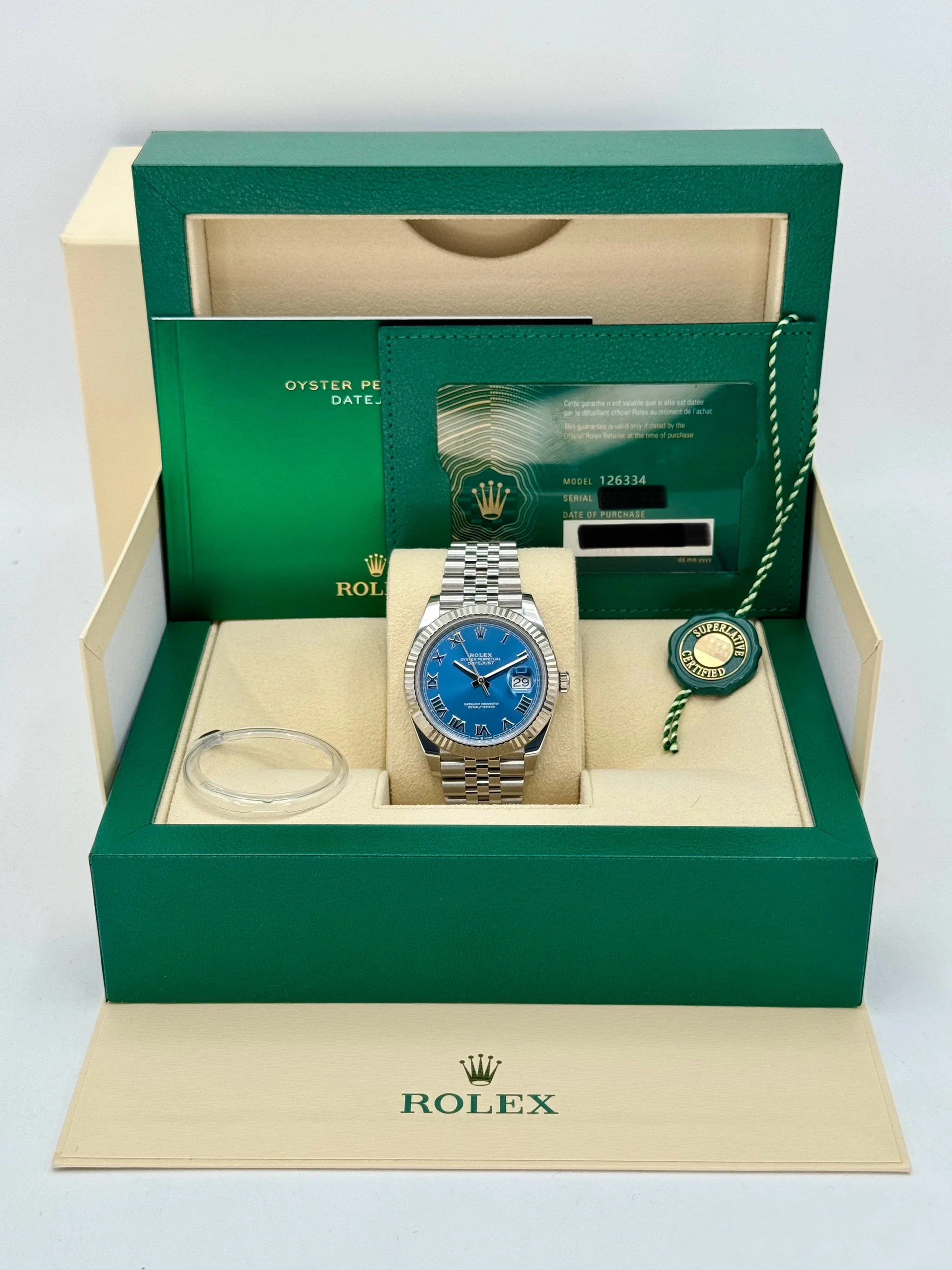 2022 Rolex Datejust 41mm 126334 Stainless Steel Jubilee Blue Dial - Image 12