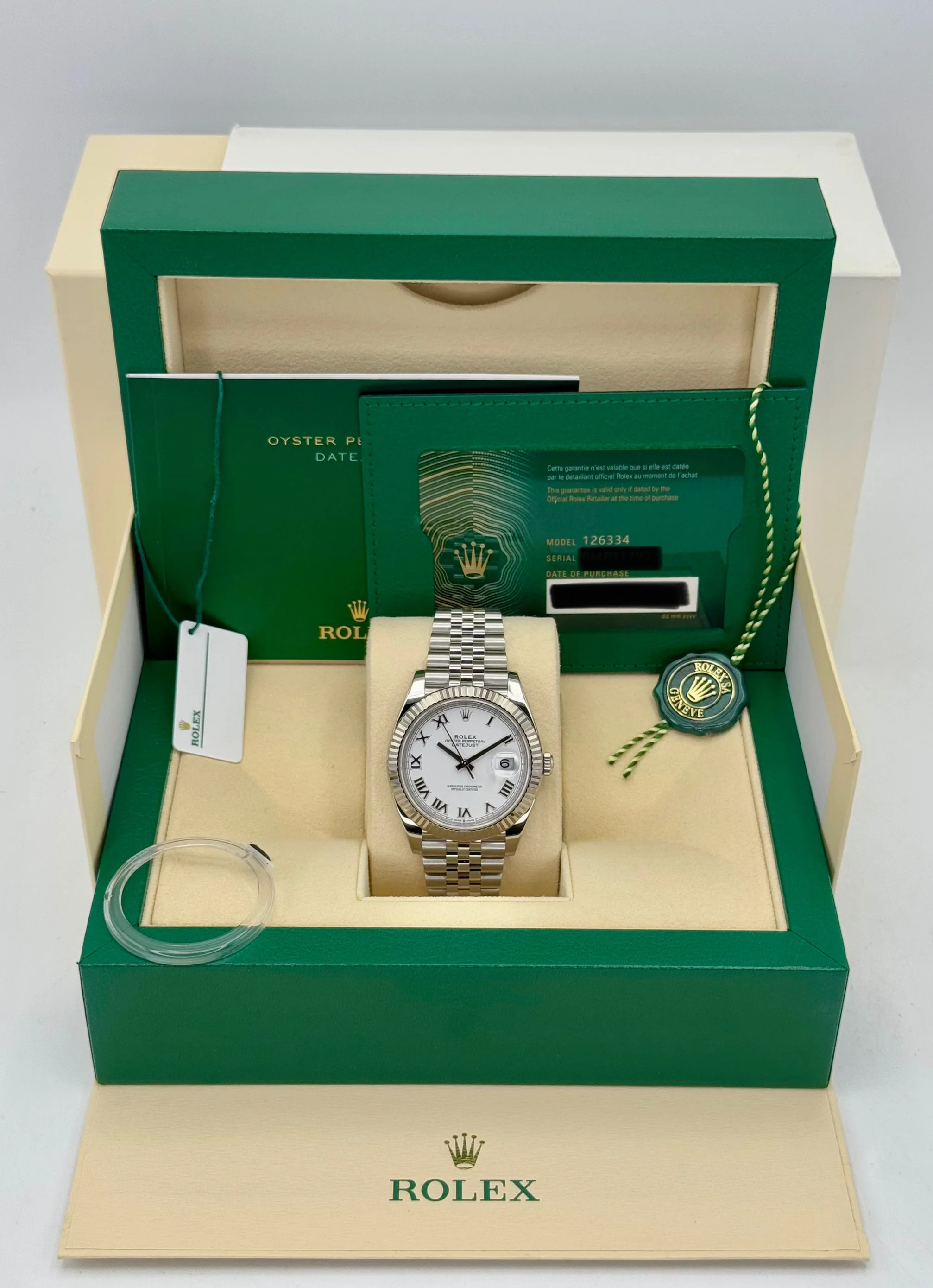 2022 Rolex Datejust 41mm 126334 Stainless Steel Jubilee White Dial - Image 10