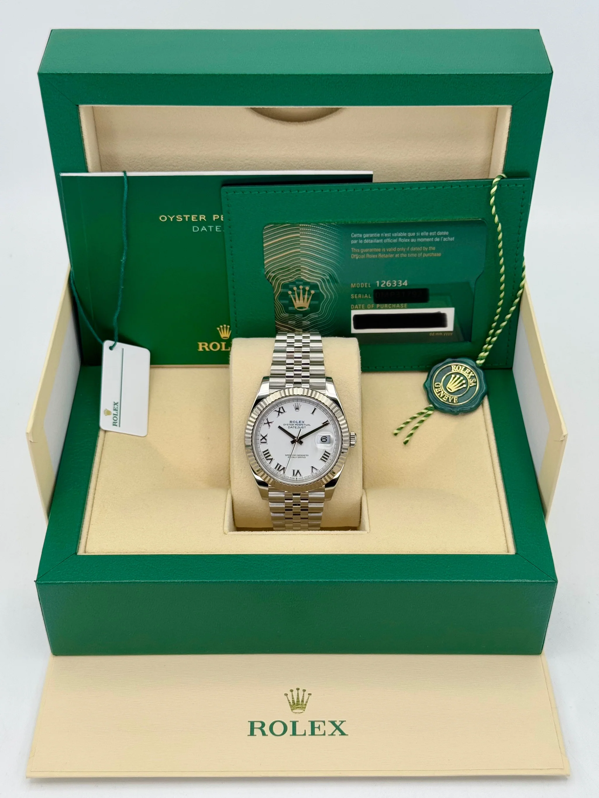 2022 Rolex Datejust 41mm 126334 Stainless Steel Jubilee White Dial - Image 9