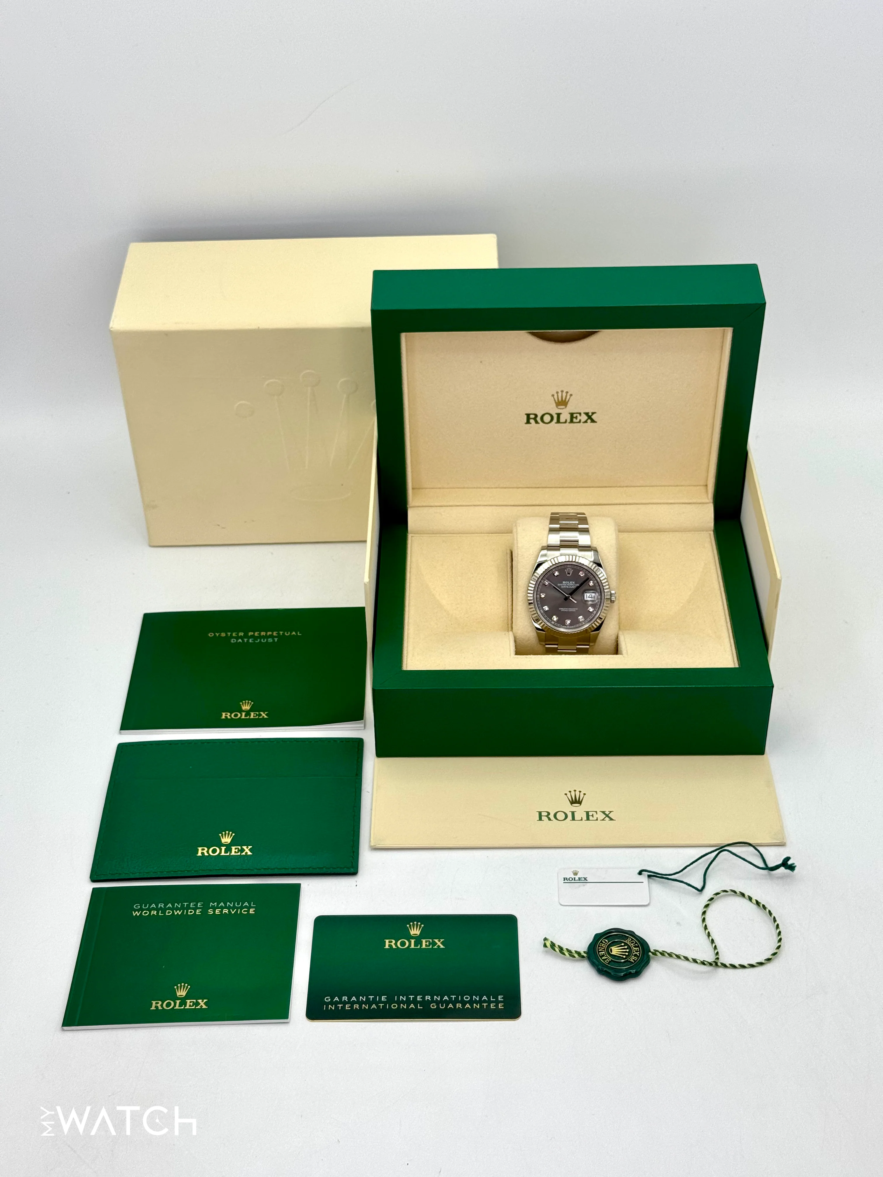2022 Rolex Datejust 41mm 126334 Stainless Steel Oyster Rhodium Diamond Dial - Image 10