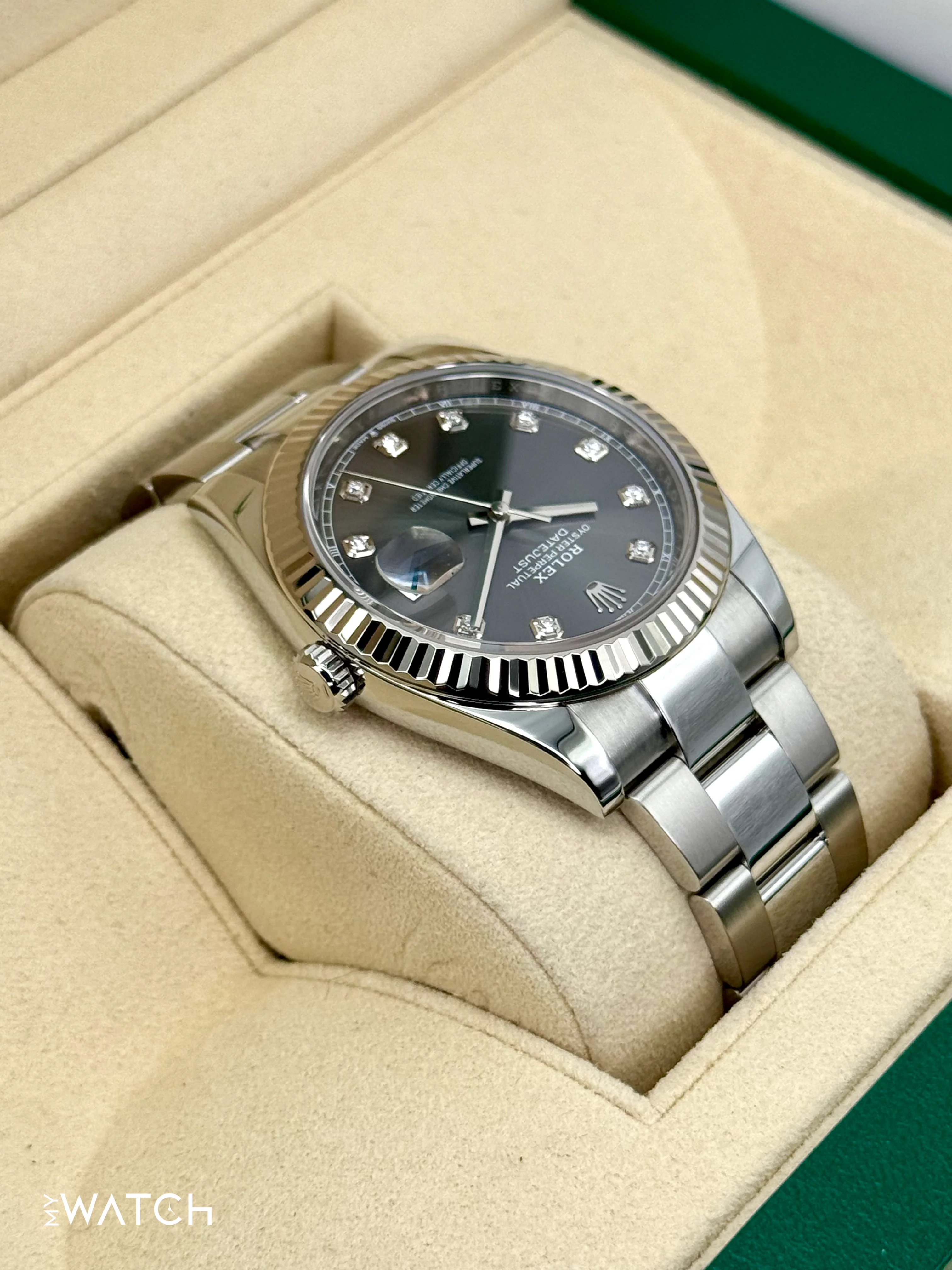 2022 Rolex Datejust 41mm 126334 Stainless Steel Oyster Rhodium Diamond Dial - Image 8