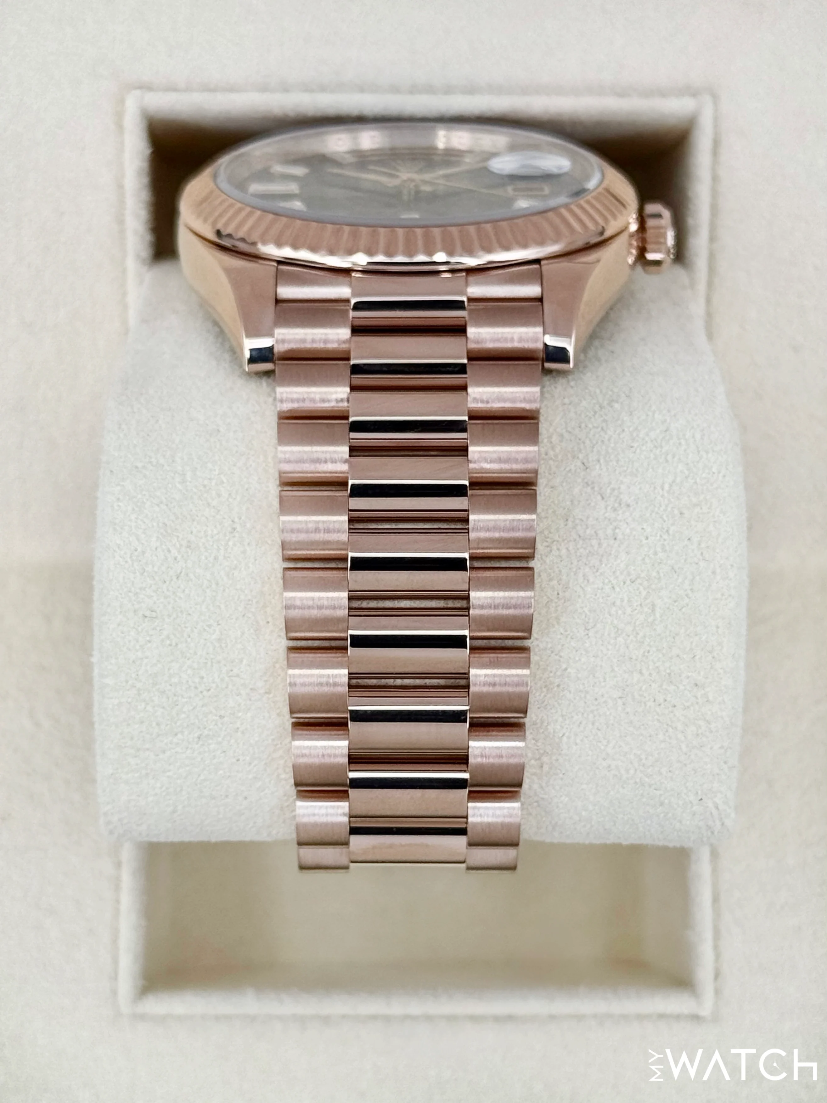 2022 Rolex Day-Date 40mm 228235 Rose Gold Eisenkiesal Baguette Dial - Image 3