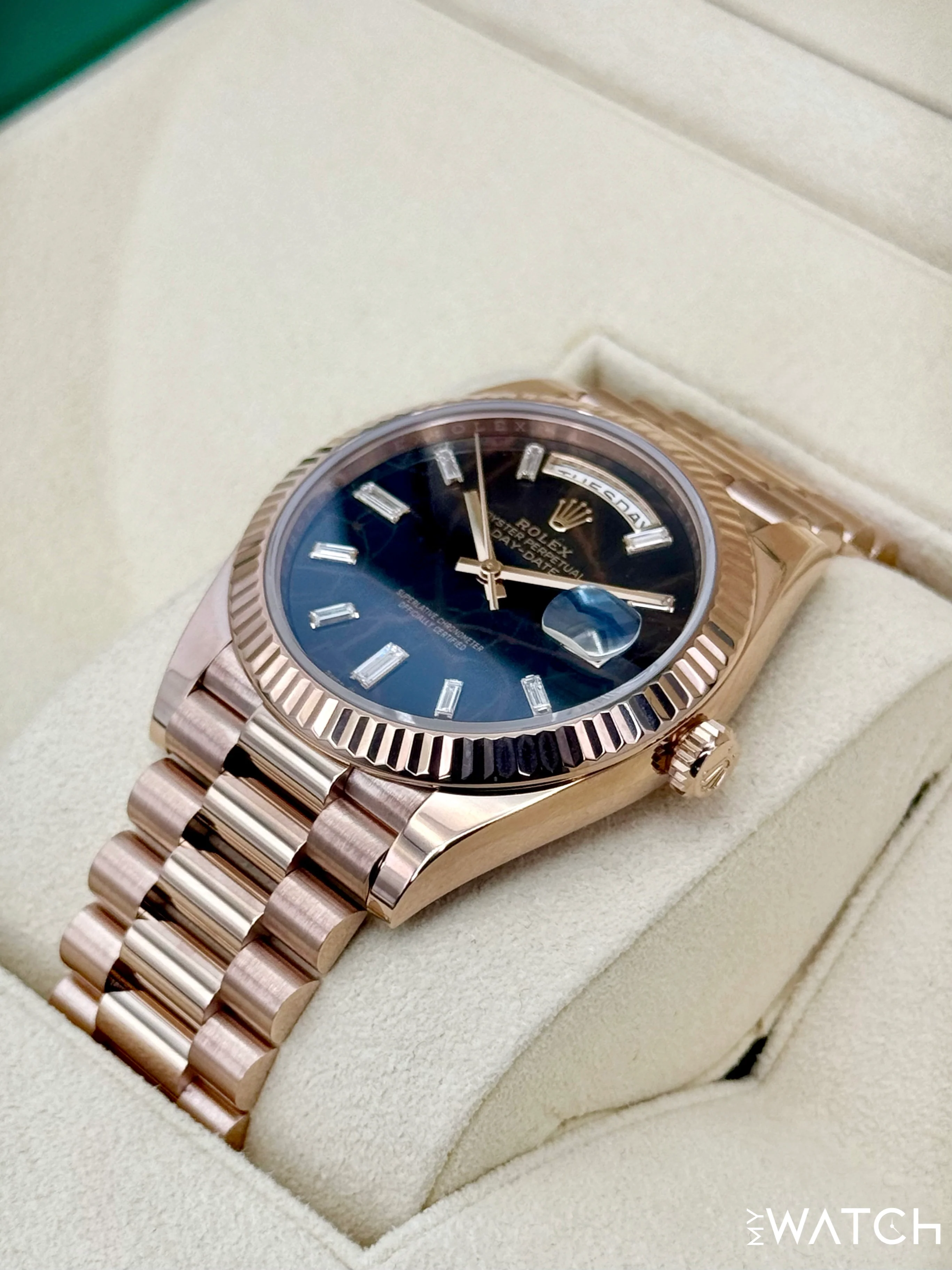 2022 Rolex Day-Date 40mm 228235 Rose Gold Eisenkiesal Baguette Dial - Image 5