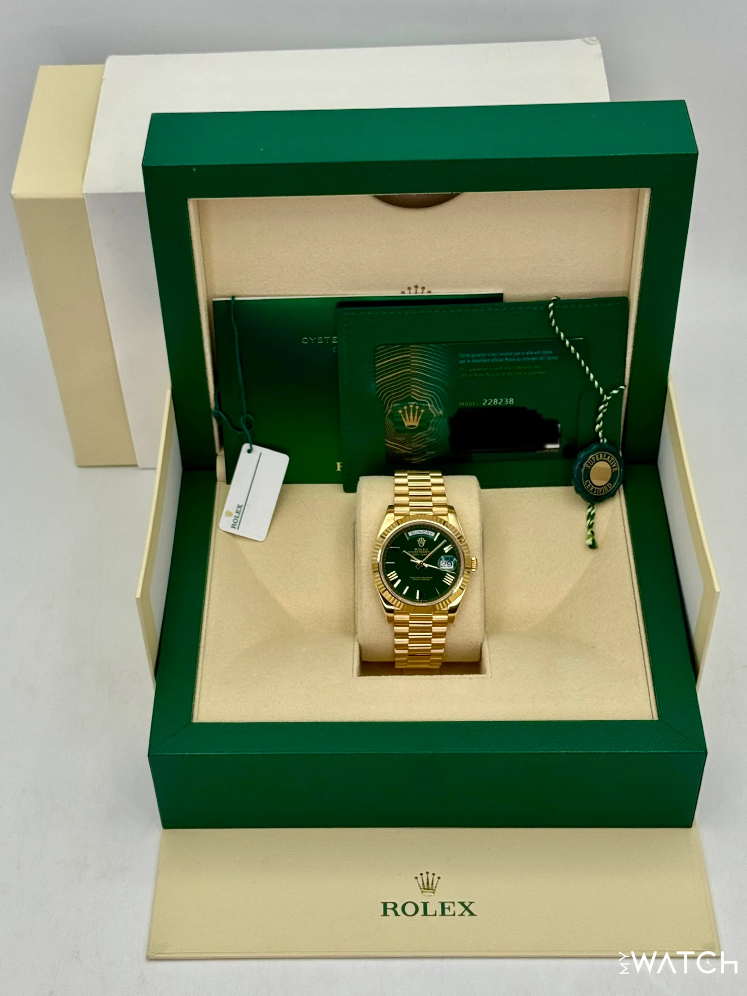 2022 Rolex Day-Date 40mm 228238 Presidential Green Dial - Image 9