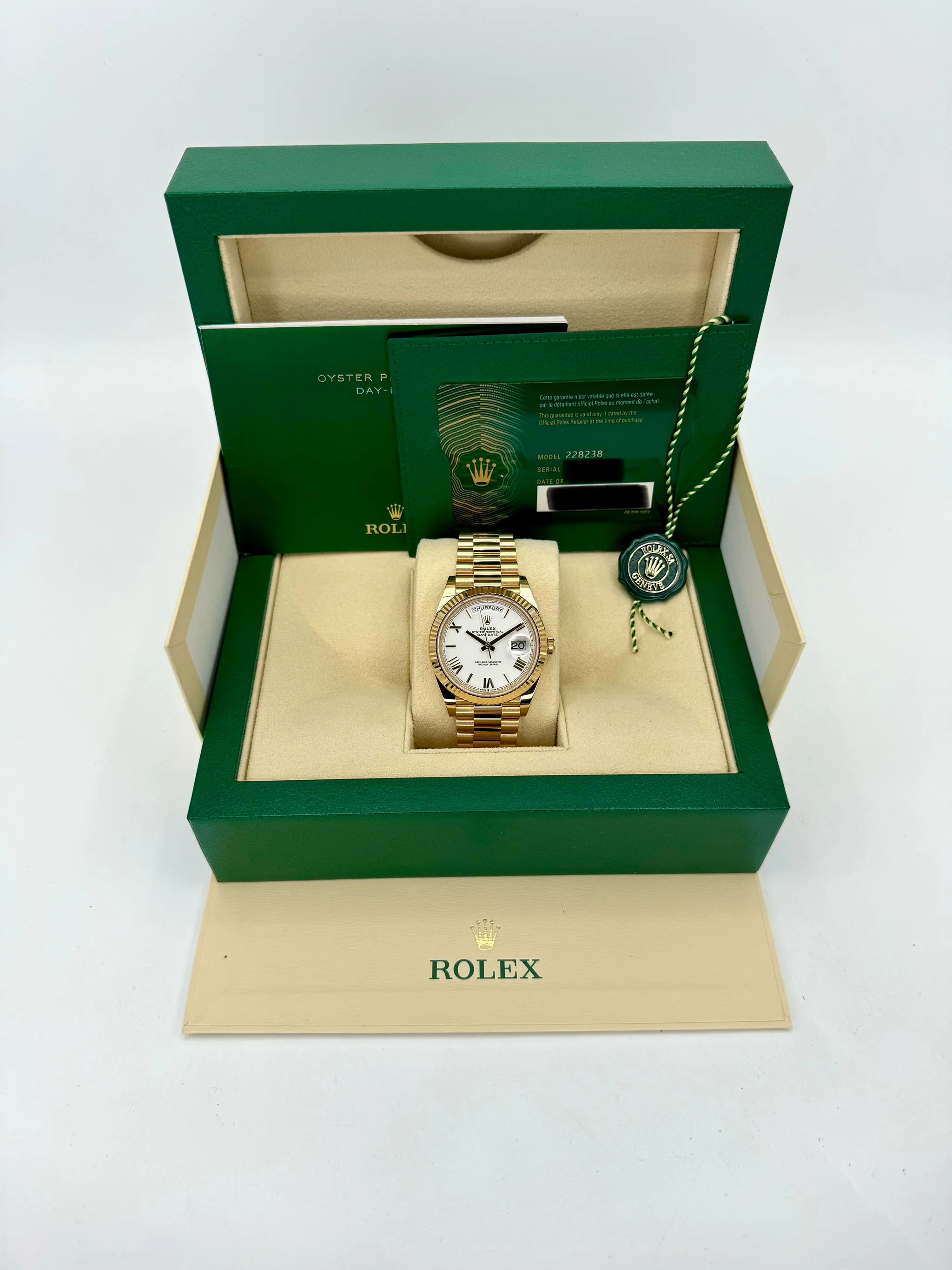 2022 Rolex Day-Date 40mm 228238 Presidential White Dial - Image 11
