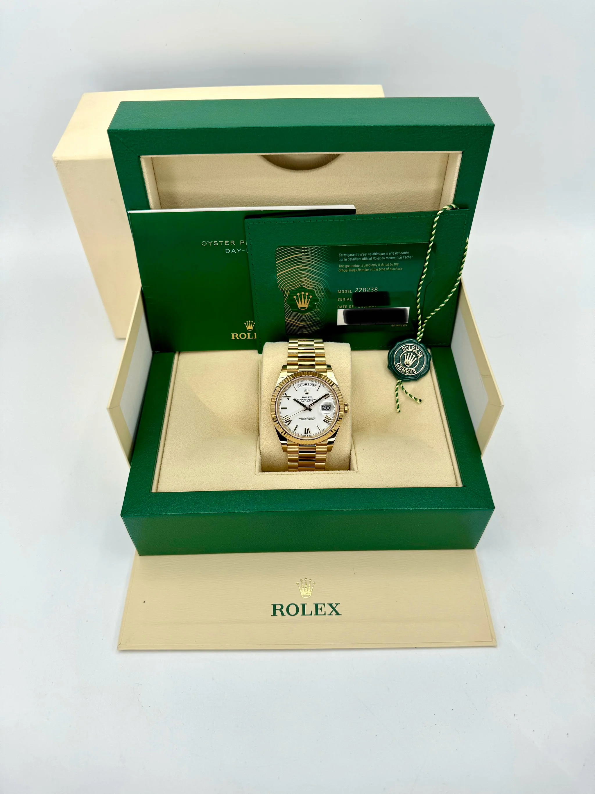 2022 Rolex Day-Date 40mm 228238 Presidential White Dial - Image 12