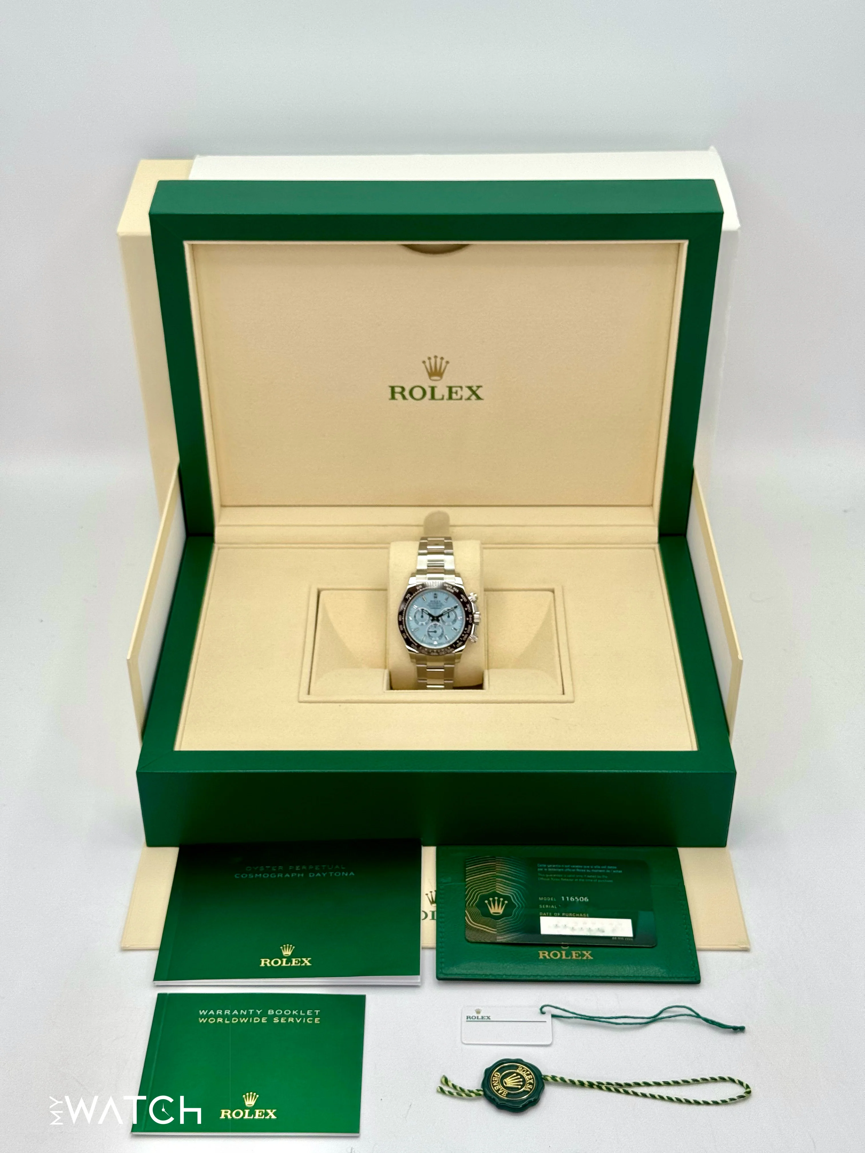 2022 Rolex Daytona 40mm 116506 Platinum Ice Blue Diamond Baguette Dial - Image 10