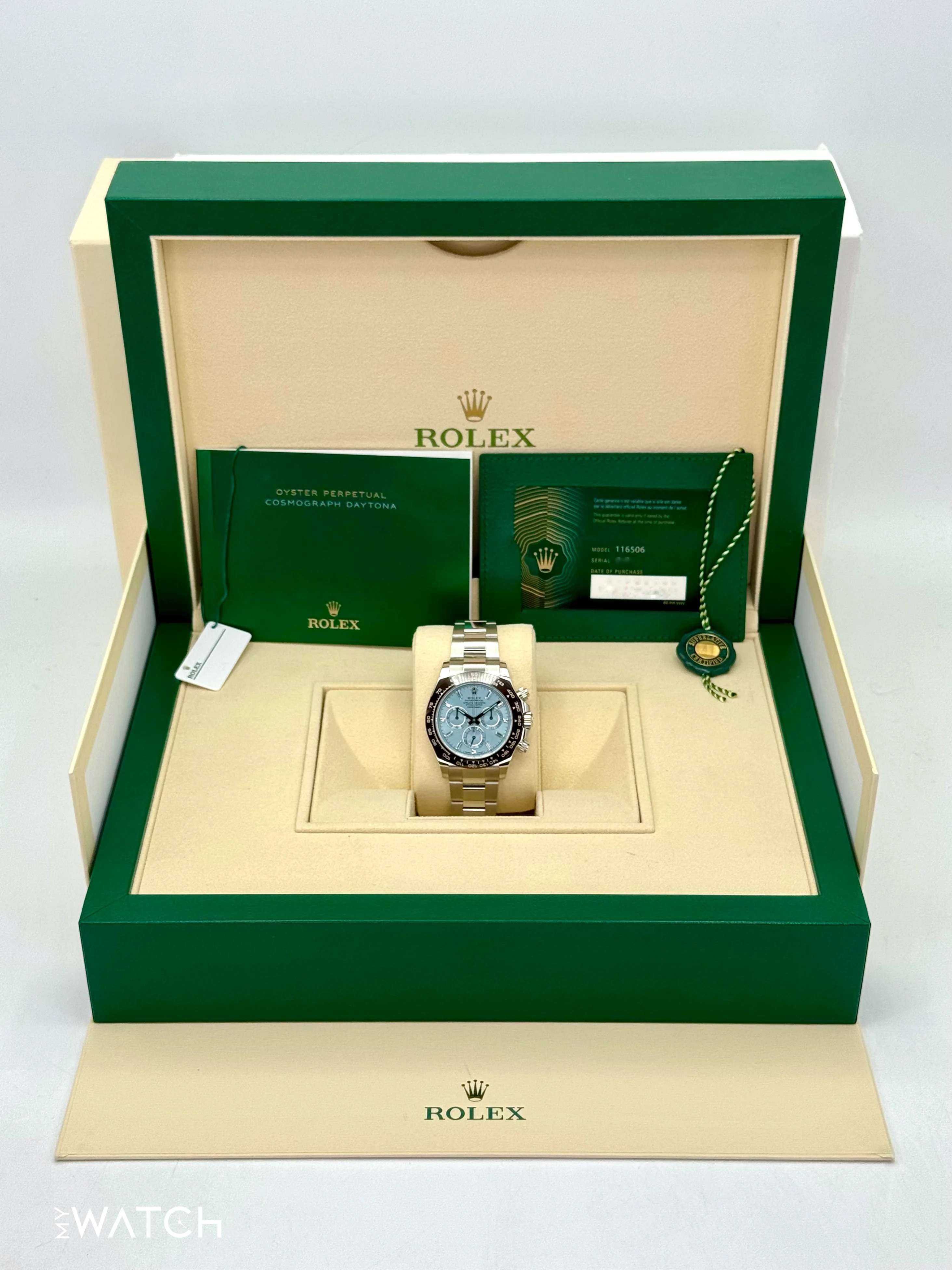 2022 Rolex Daytona 40mm 116506 Platinum Ice Blue Diamond Baguette Dial - Image 9