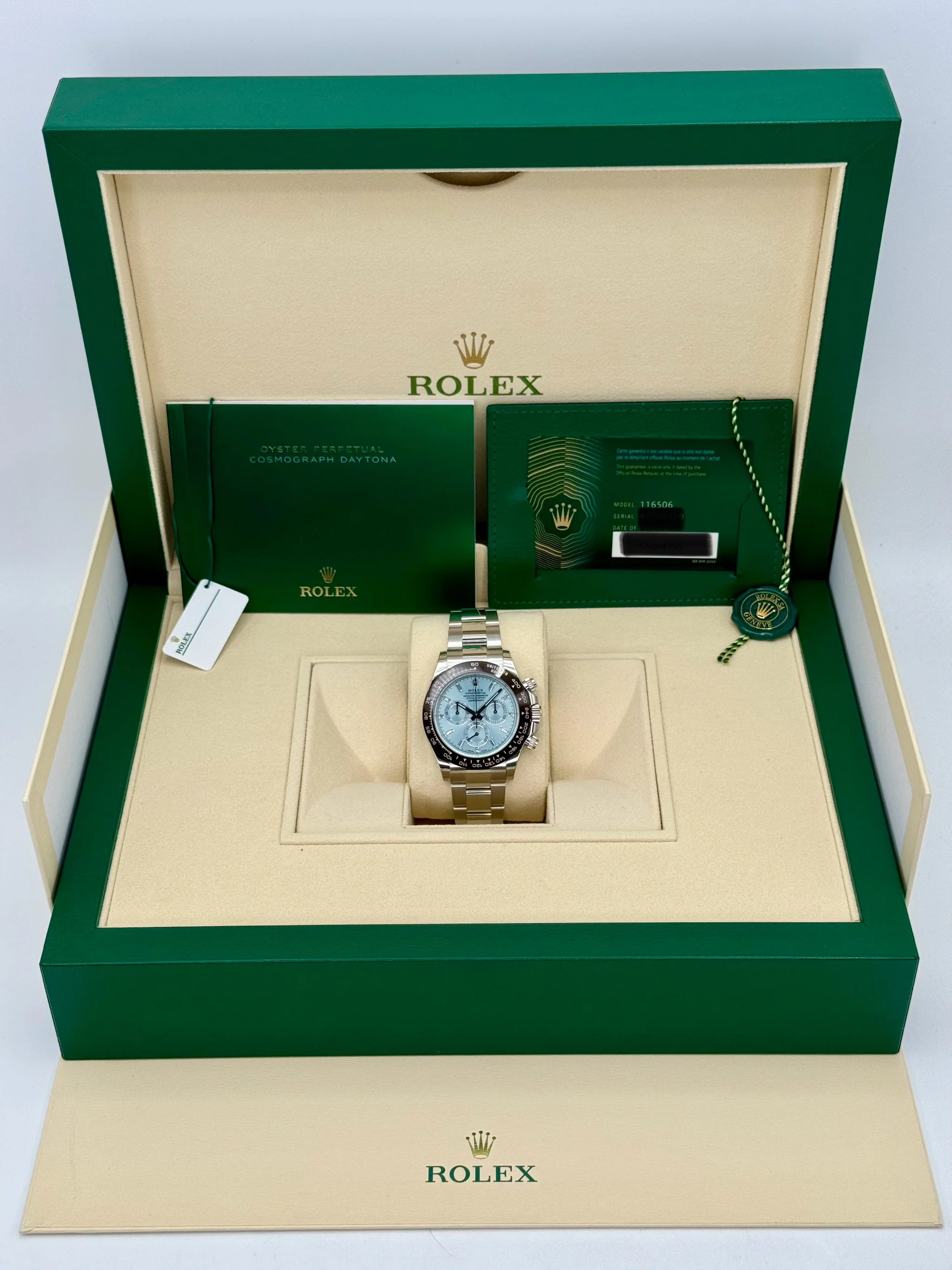 NEW Rolex Daytona 40mm 116506 Platinum Ice Blue Diamond Baguette Dial - Image 9