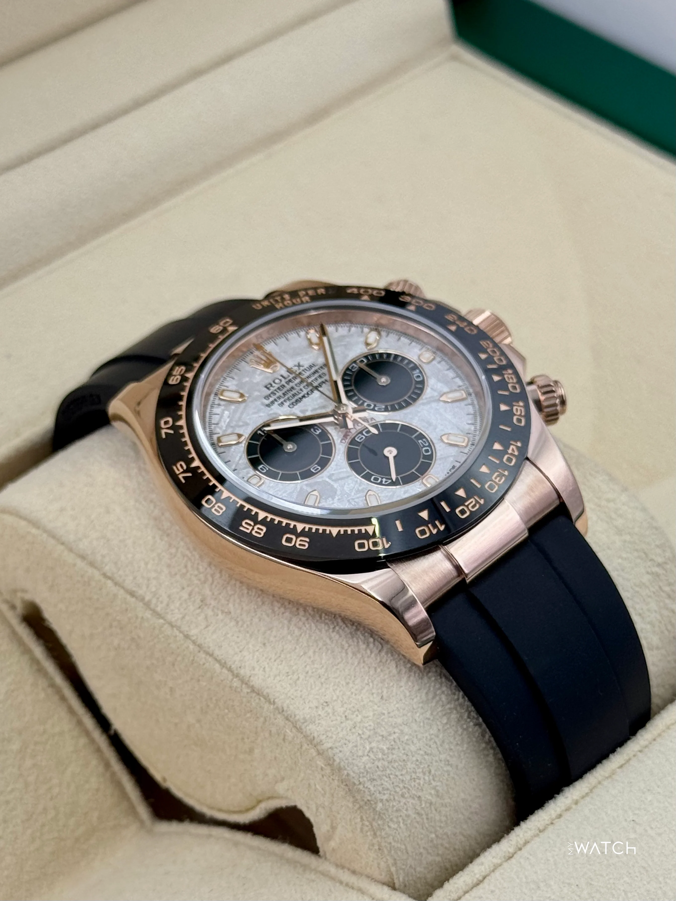 2022 Rolex Daytona 40mm 116515LN Rose Gold Oysterflex Meteorite Dial - Image 6