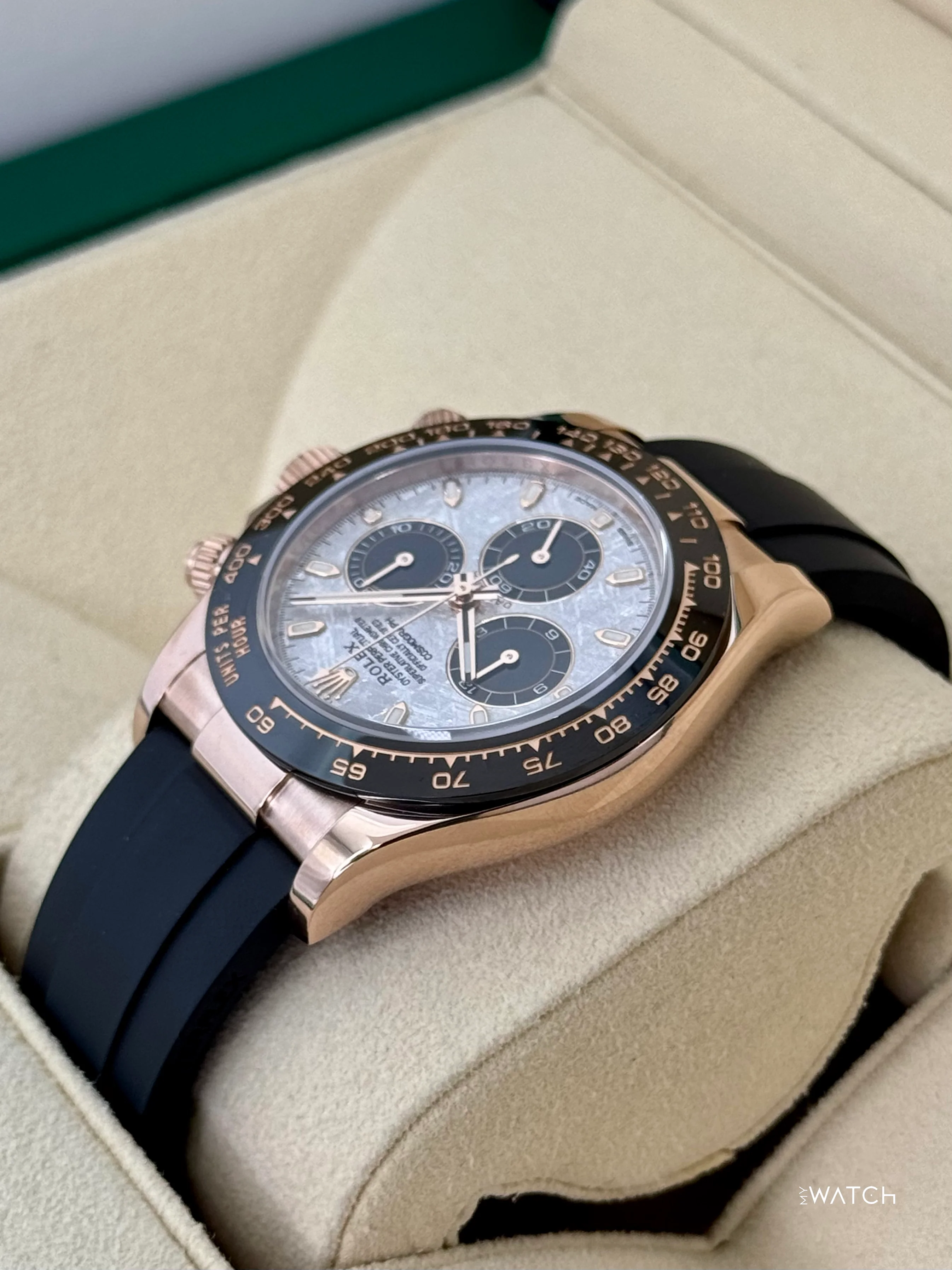 2022 Rolex Daytona 40mm 116515LN Rose Gold Oysterflex Meteorite Dial - Image 7