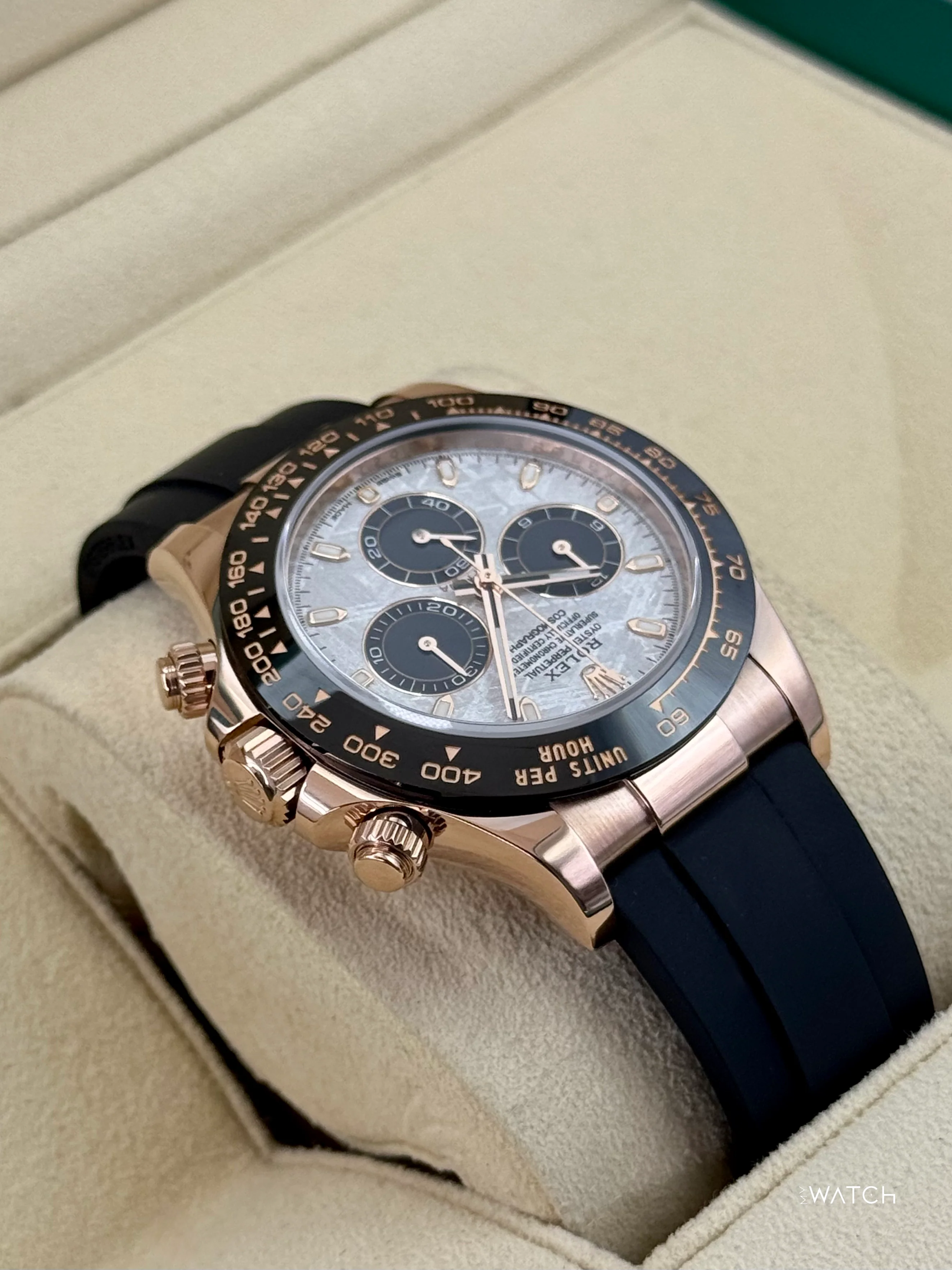 2022 Rolex Daytona 40mm 116515LN Rose Gold Oysterflex Meteorite Dial - Image 8