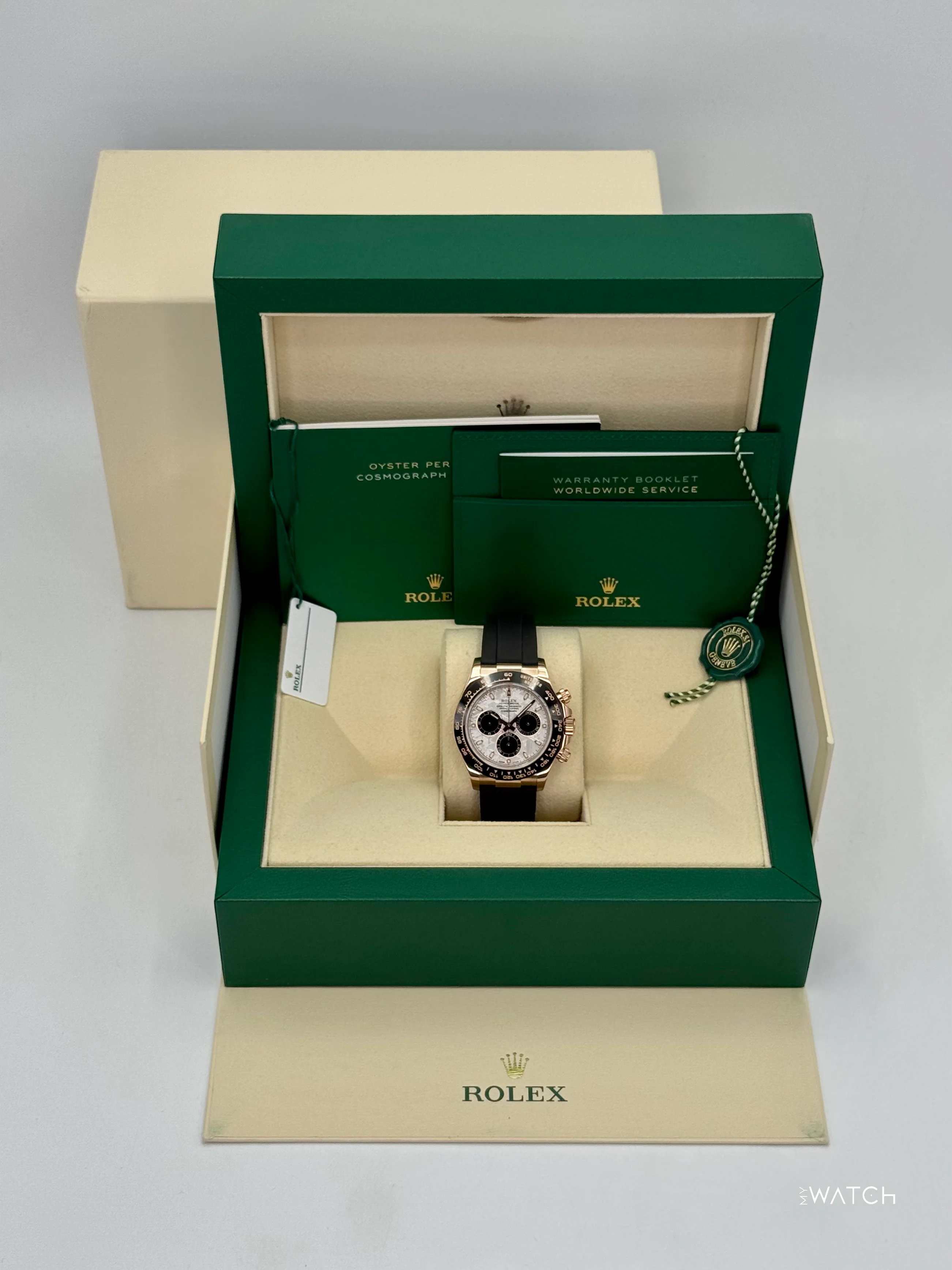 2022 Rolex Daytona 40mm 116515LN Rose Gold Oysterflex Meteorite Dial - Image 9