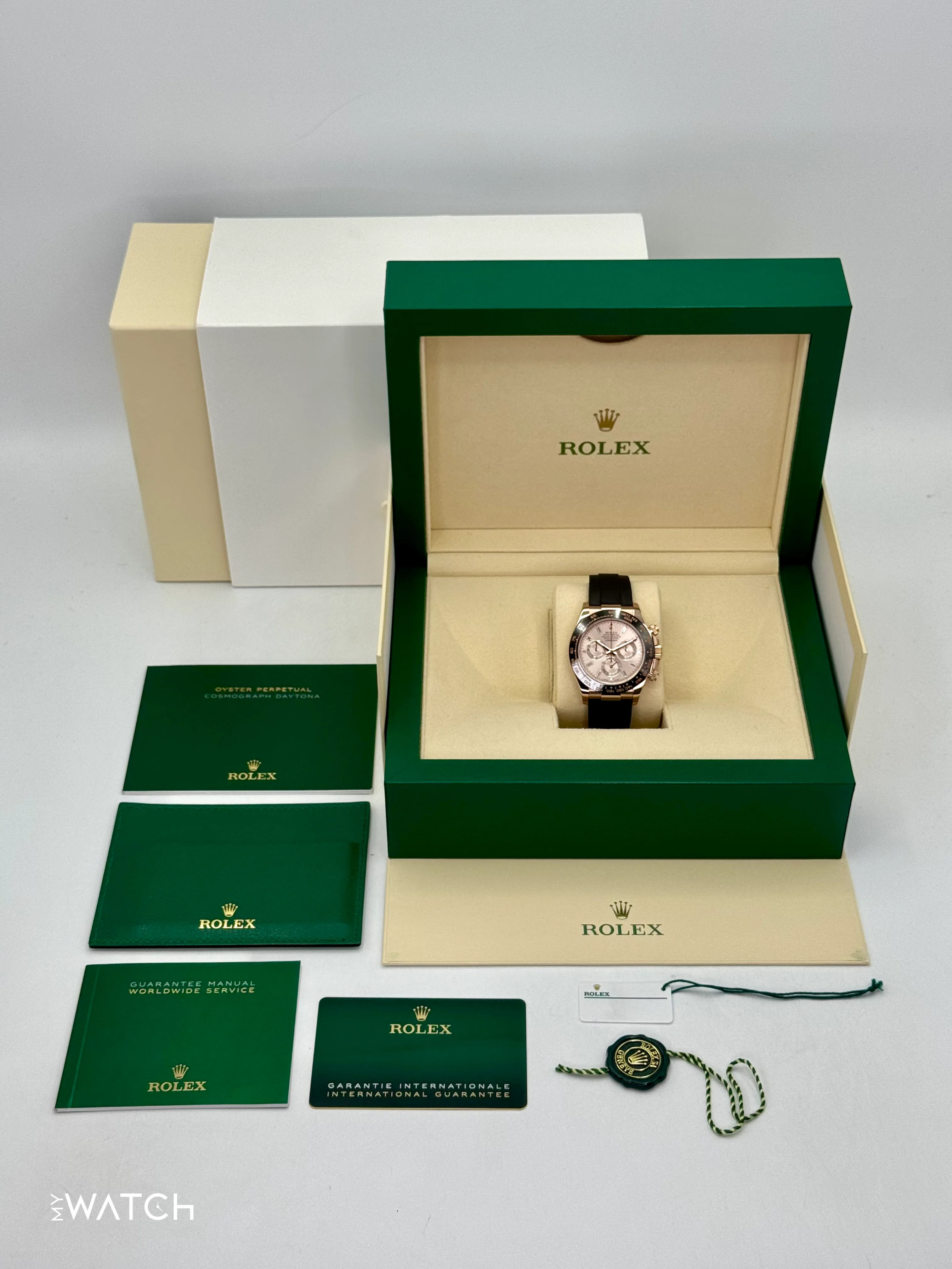 2022 Rolex Daytona 40mm 116515LN Rose Gold Oysterflex Sundust Baguette Dial - Image 10