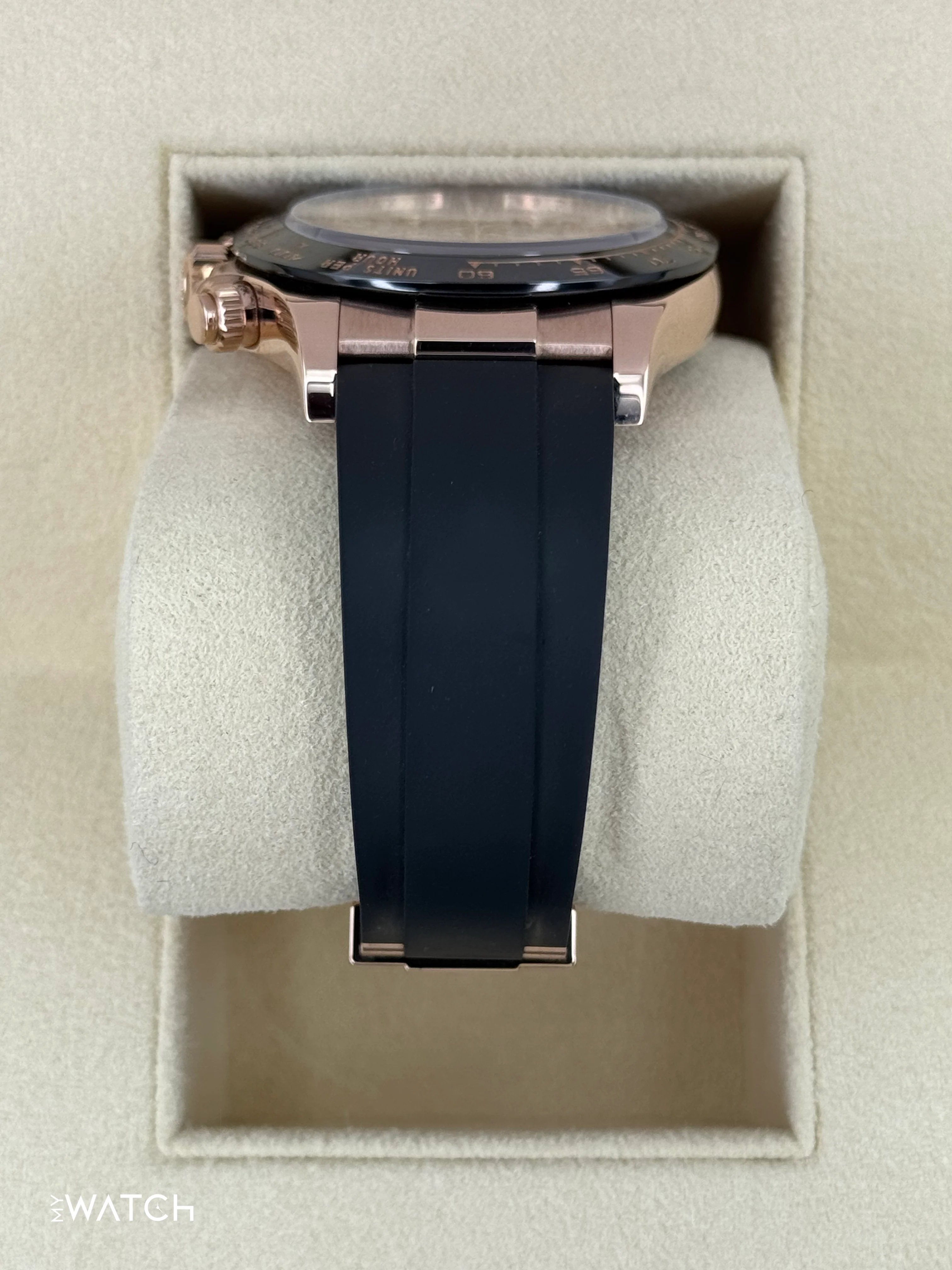 2022 Rolex Daytona 40mm 116515LN Rose Gold Oysterflex Sundust Baguette Dial - Image 4