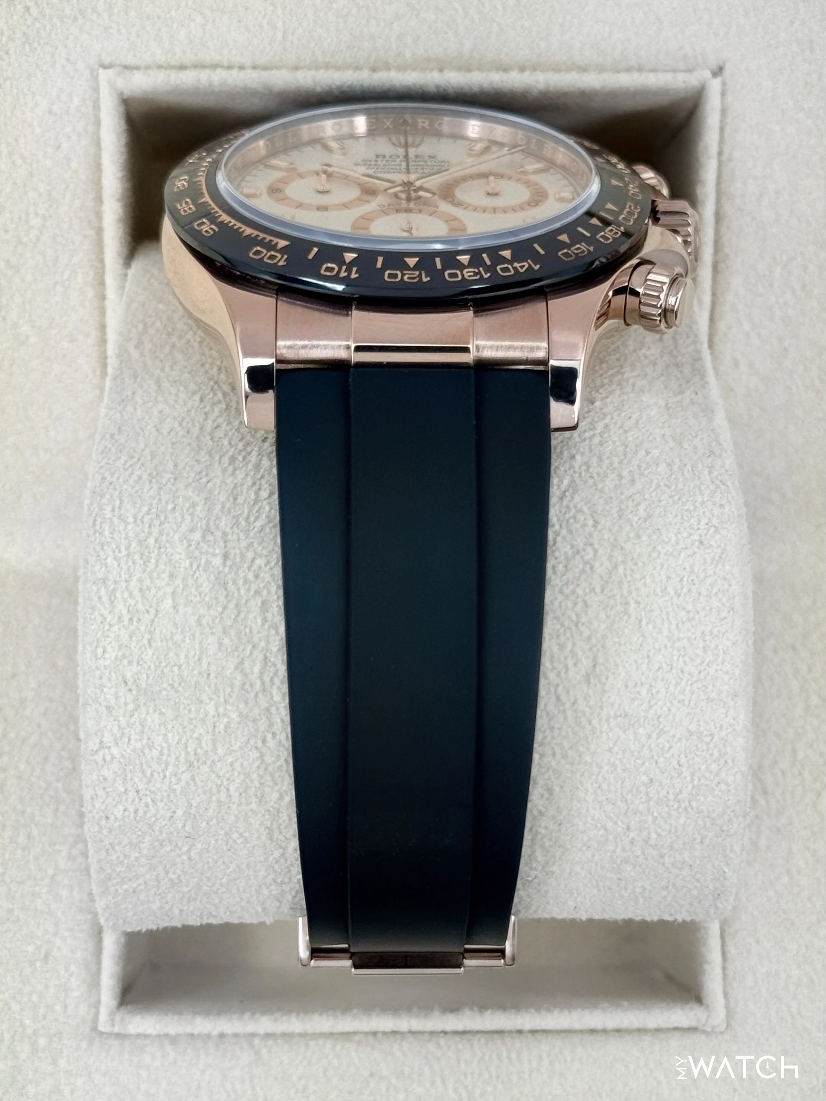 2022 Rolex Daytona 40mm 116515LN Rose Gold Oysterflex White Dial - Image 3