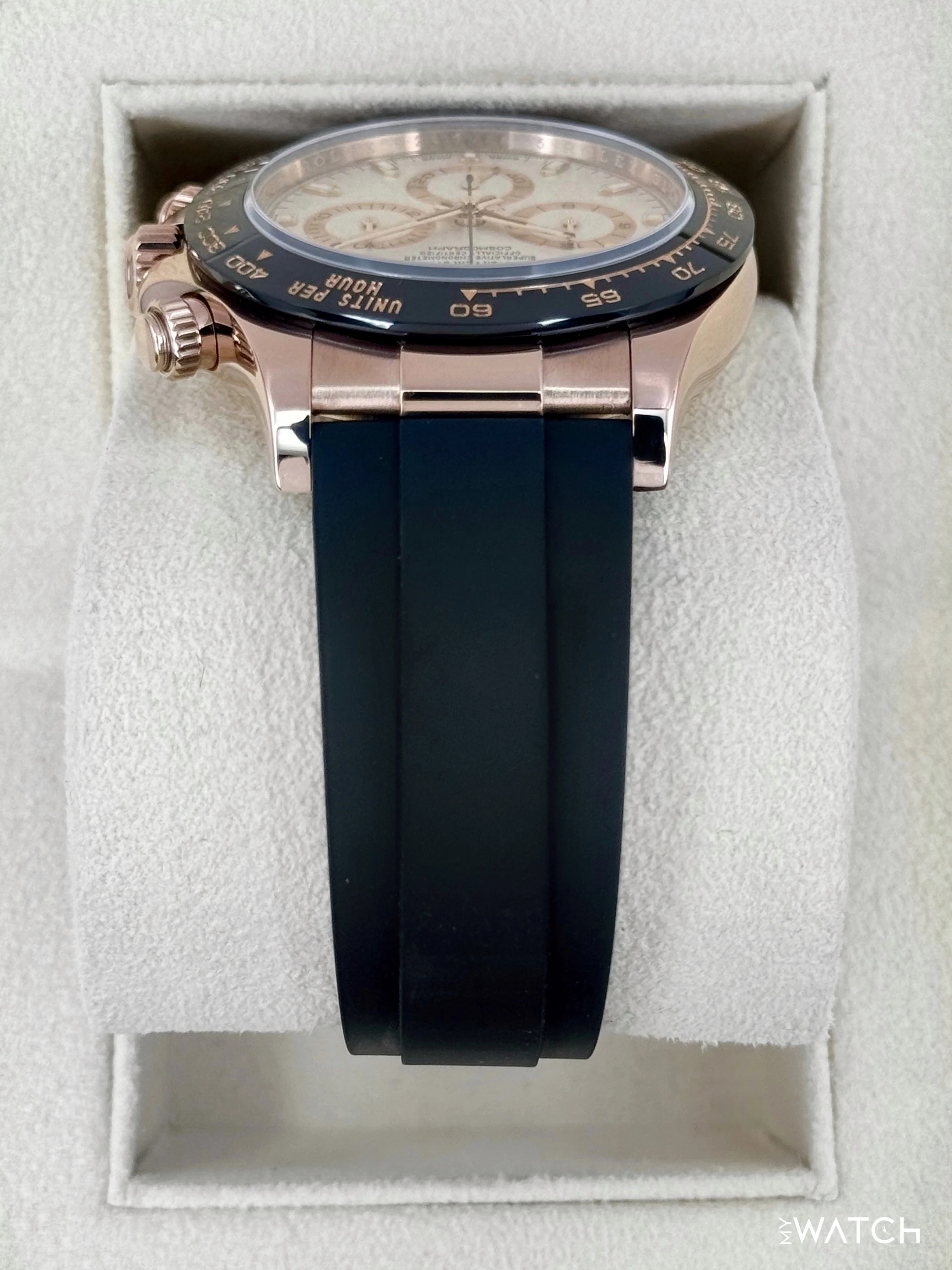 2022 Rolex Daytona 40mm 116515LN Rose Gold Oysterflex White Dial - Image 4