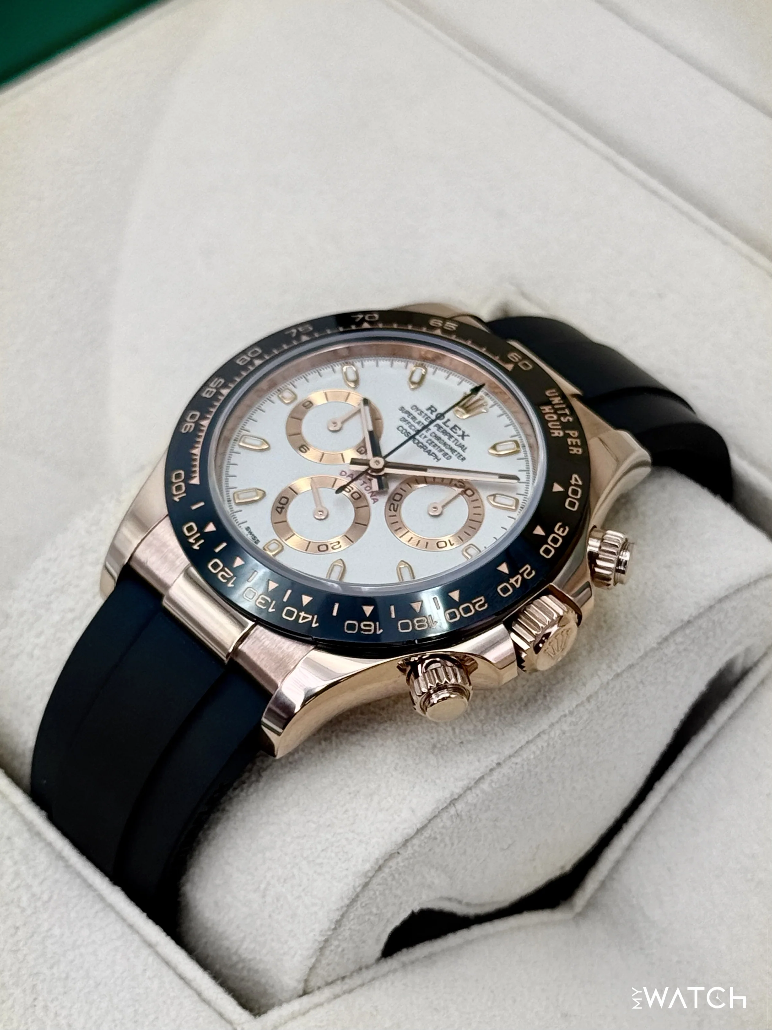 2022 Rolex Daytona 40mm 116515LN Rose Gold Oysterflex White Dial - Image 5