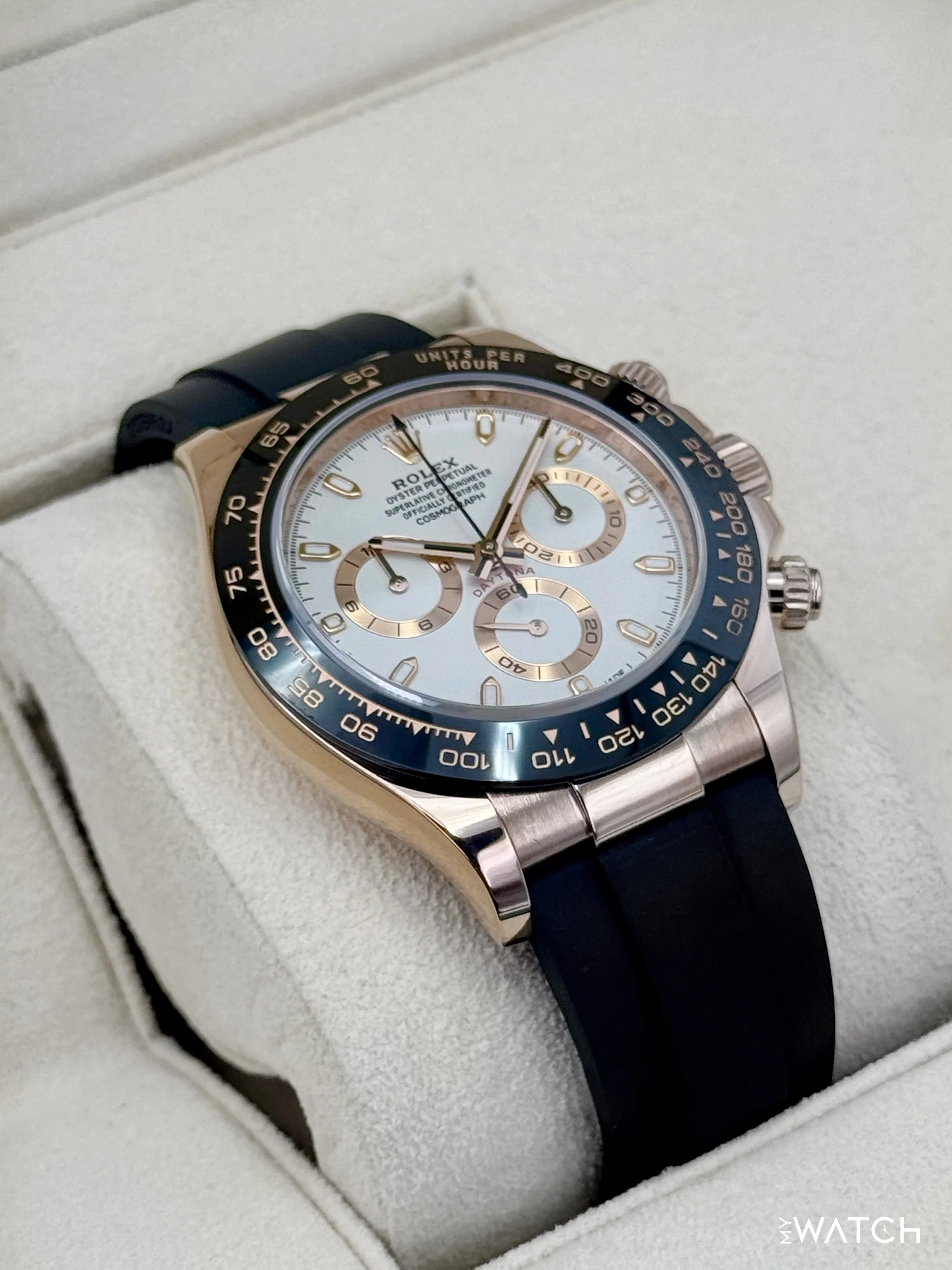 2022 Rolex Daytona 40mm 116515LN Rose Gold Oysterflex White Dial - Image 6
