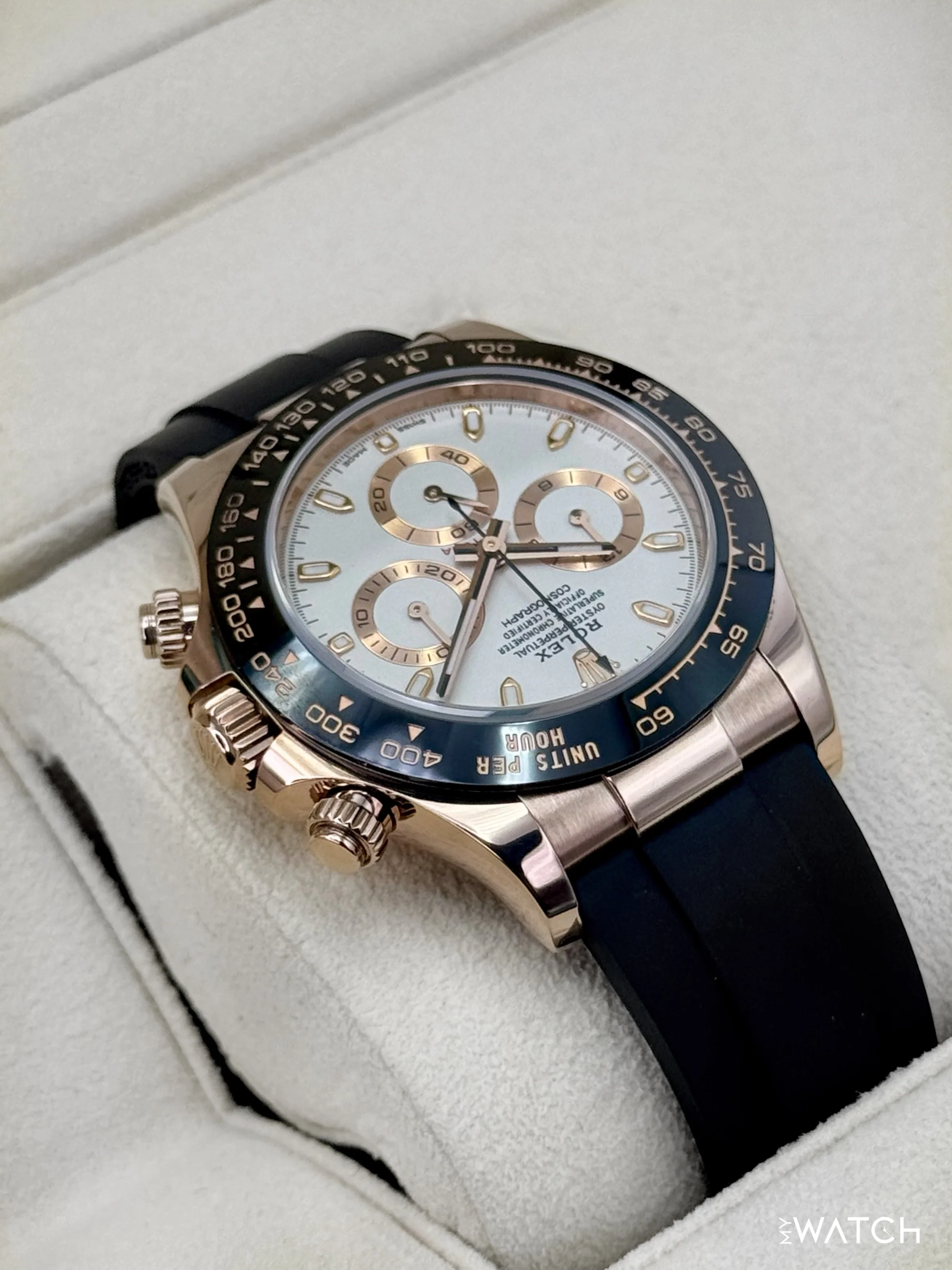 2022 Rolex Daytona 40mm 116515LN Rose Gold Oysterflex White Dial - Image 8