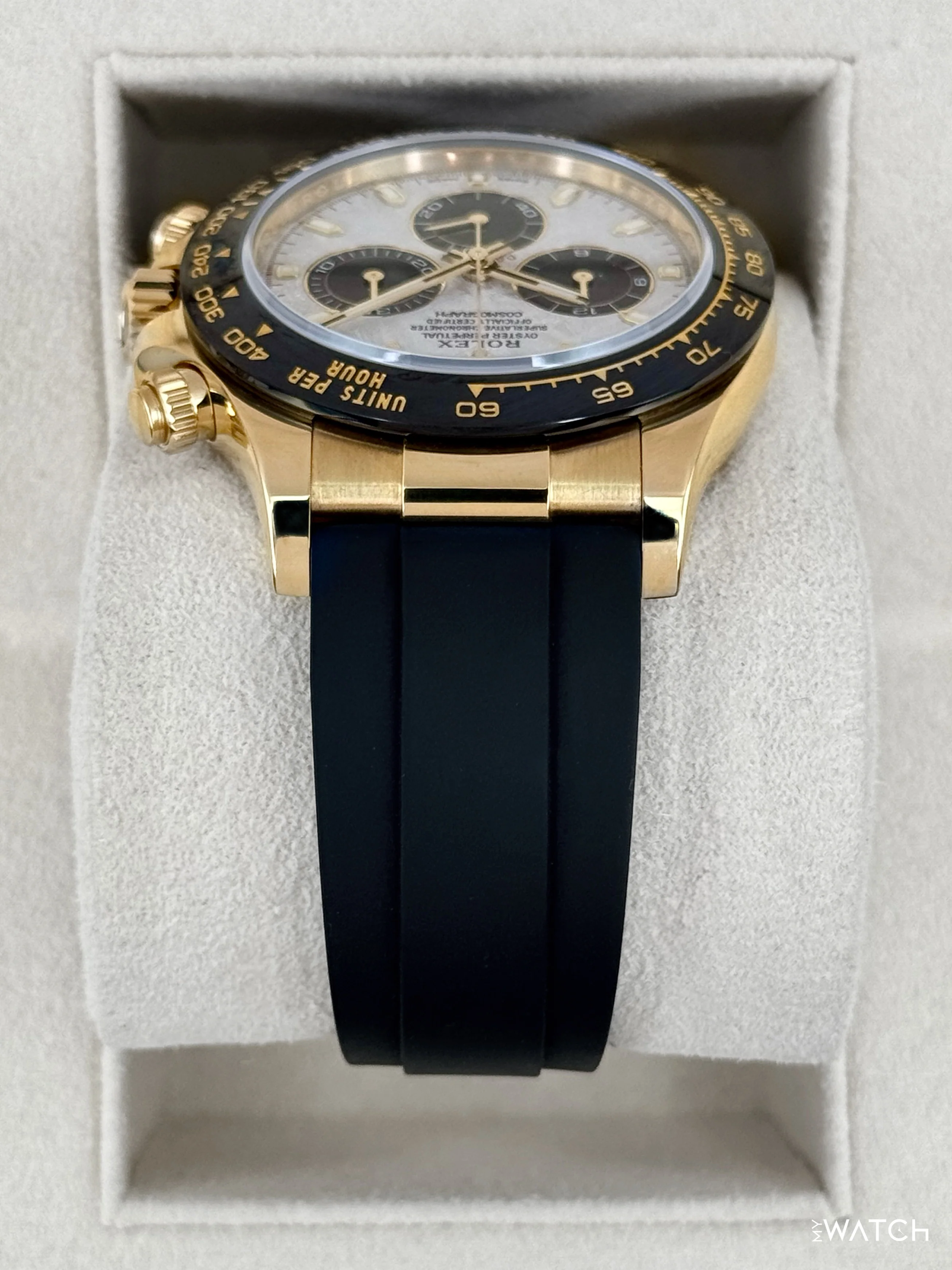 2022 Rolex Daytona 40mm 116518LN Oysterflex Yellow Gold Meteorite Dial - Image 4