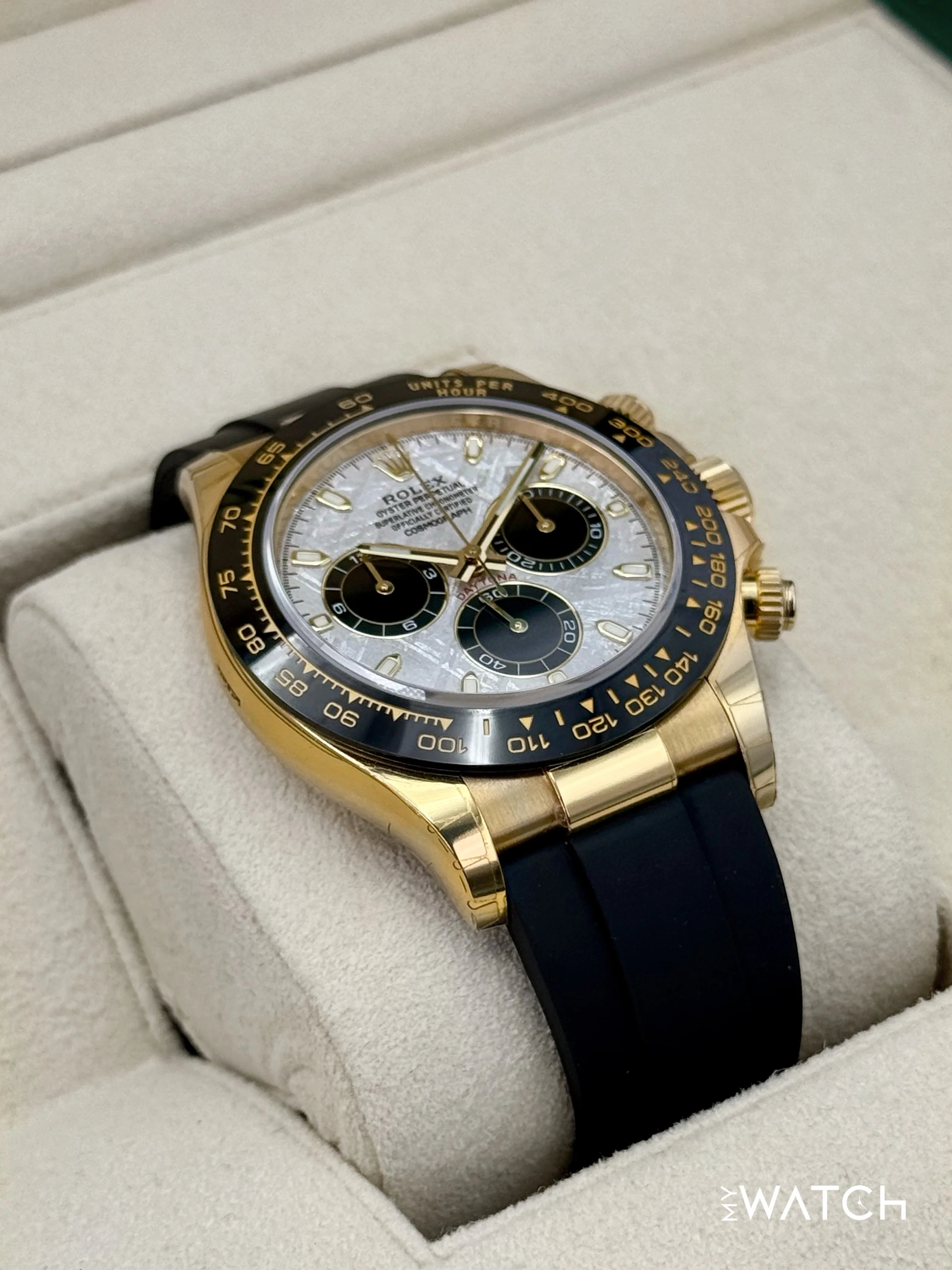 2022 Rolex Daytona 40mm 116518LN Yellow Gold Oysterflex Meteorite Dial (STICKERED) - Image 6