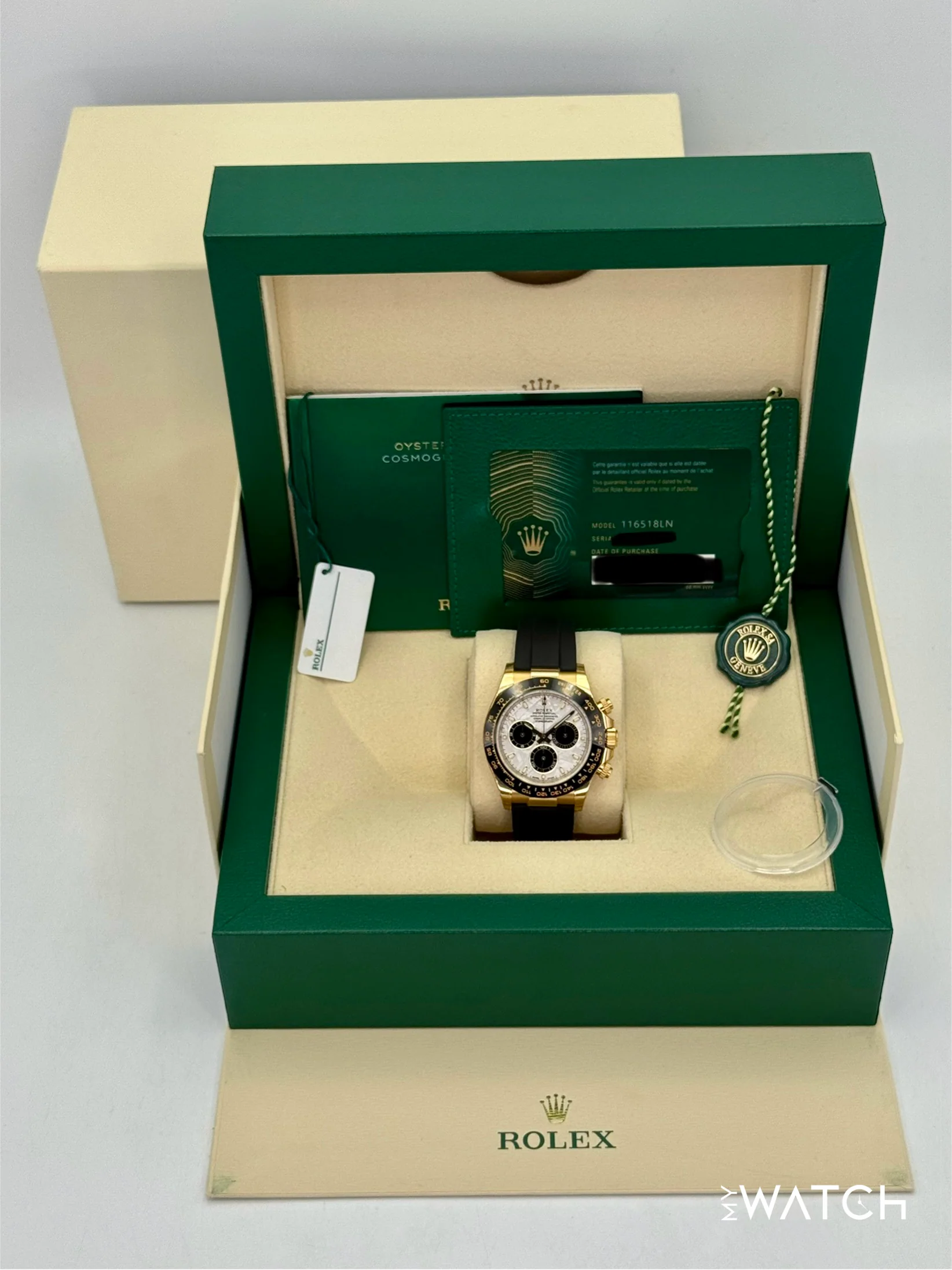 2022 Rolex Daytona 40mm 116518LN Yellow Gold Oysterflex Meteorite Dial (STICKERED) - Image 9