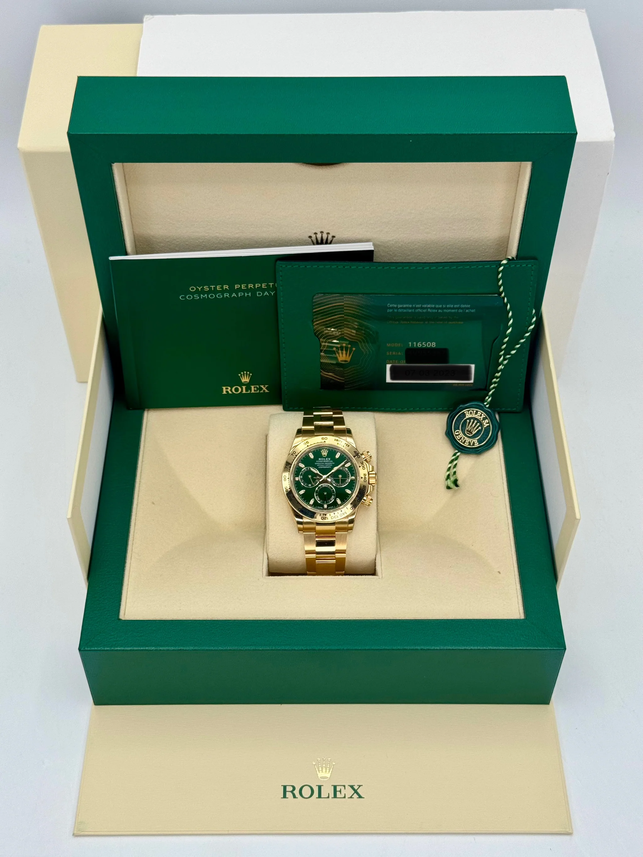 2023 Rolex Daytona "John Mayer" 40mm 116508 Yellow Gold Green Dial - Image 3