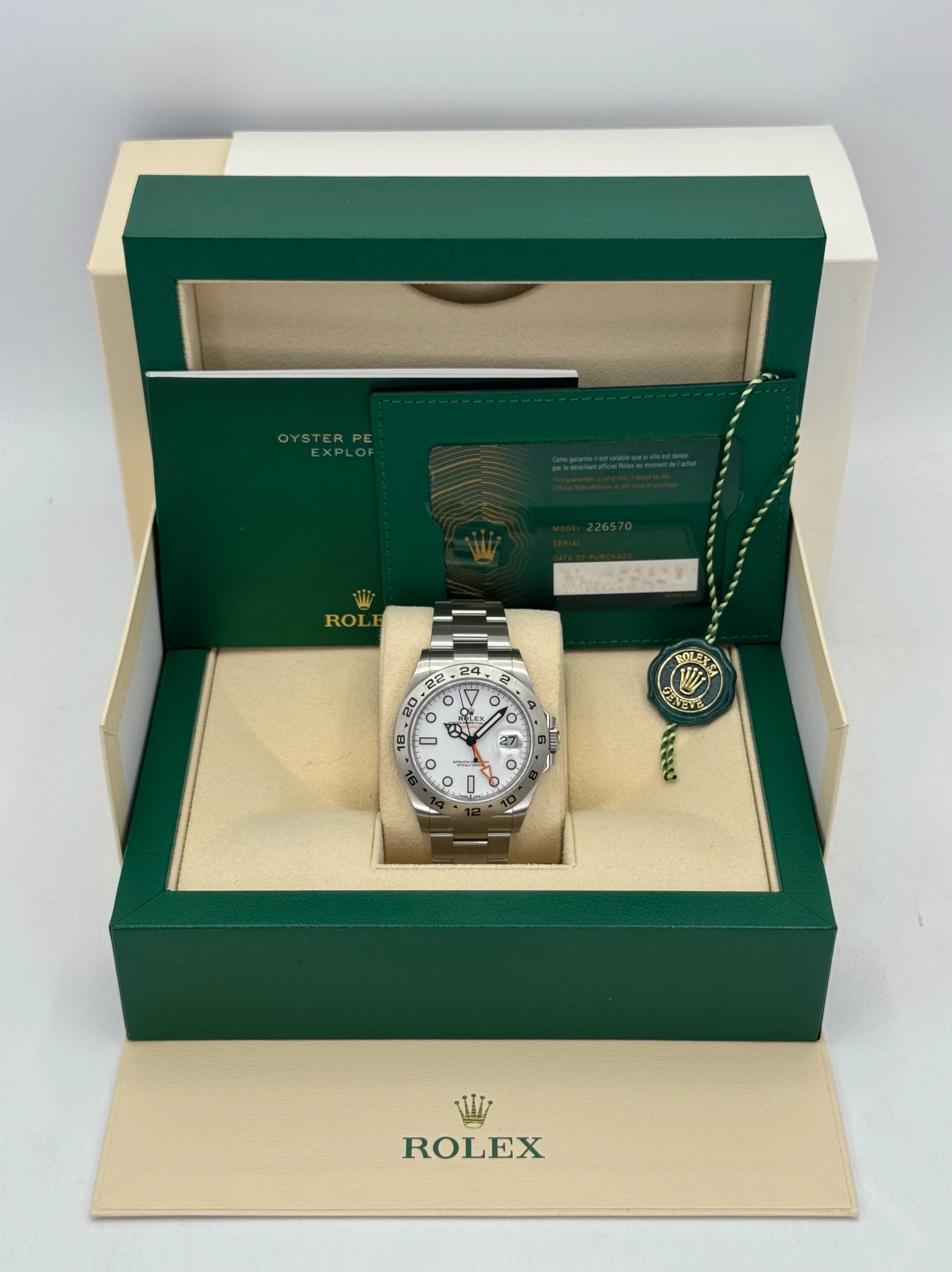 2022 Rolex Explorer II 42mm 226570 Polar White Dial - Image 9