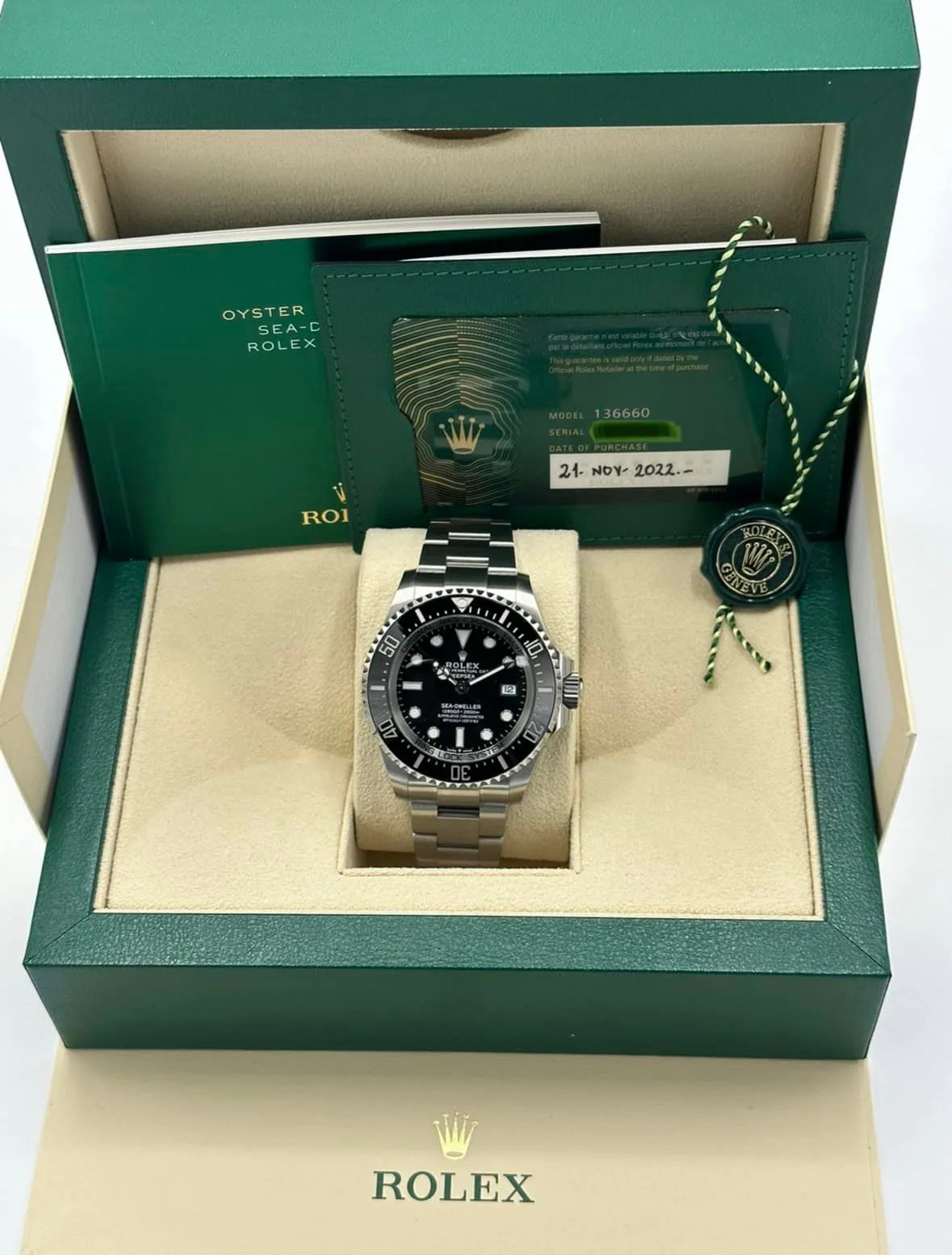 2022 Rolex Deepsea 44mm 136660 Stainless Steel Black Dial - Image 12