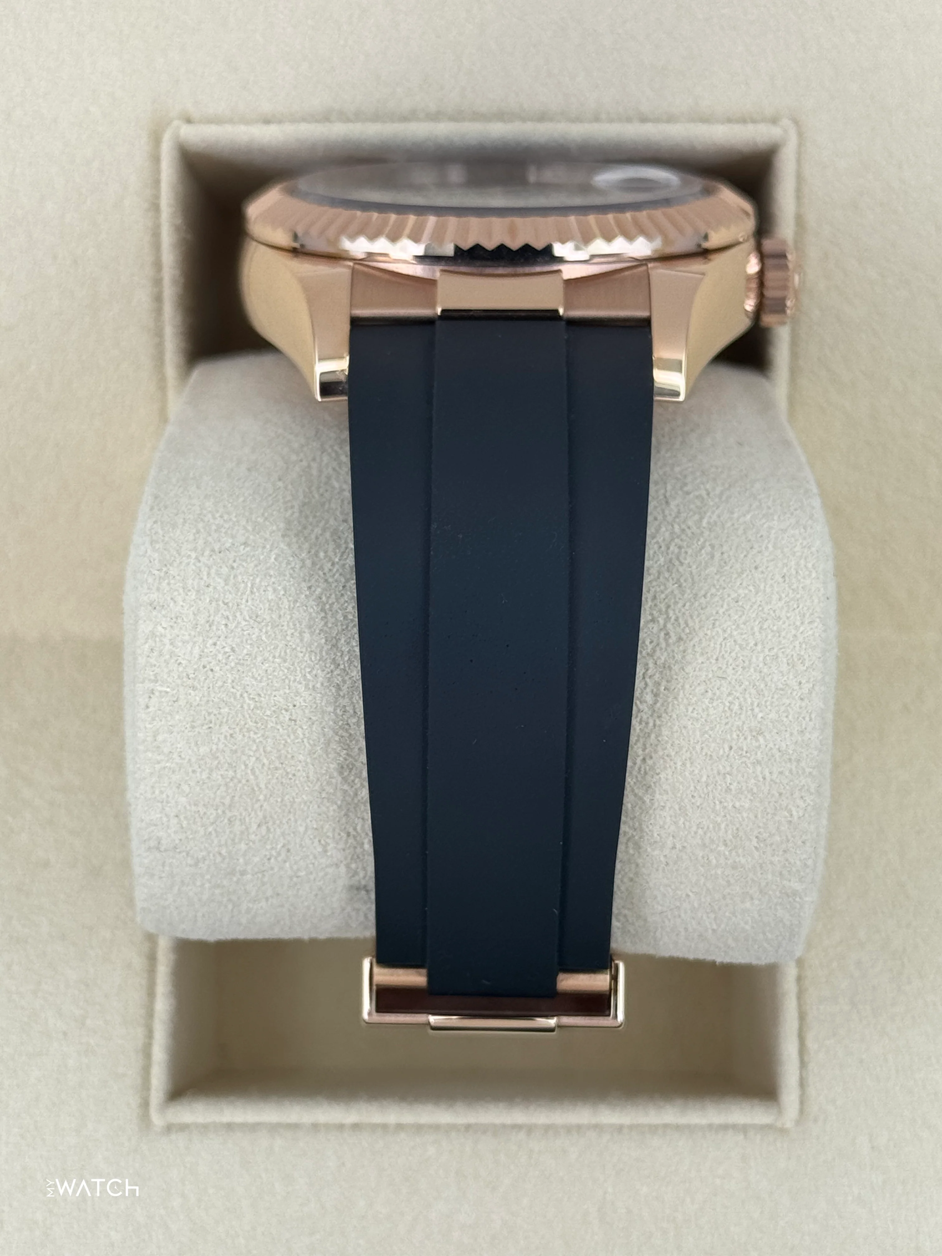 2022 Rolex Sky-Dweller 42mm 326235 Rose Gold Oysterflex Rhodium Dial - Image 3