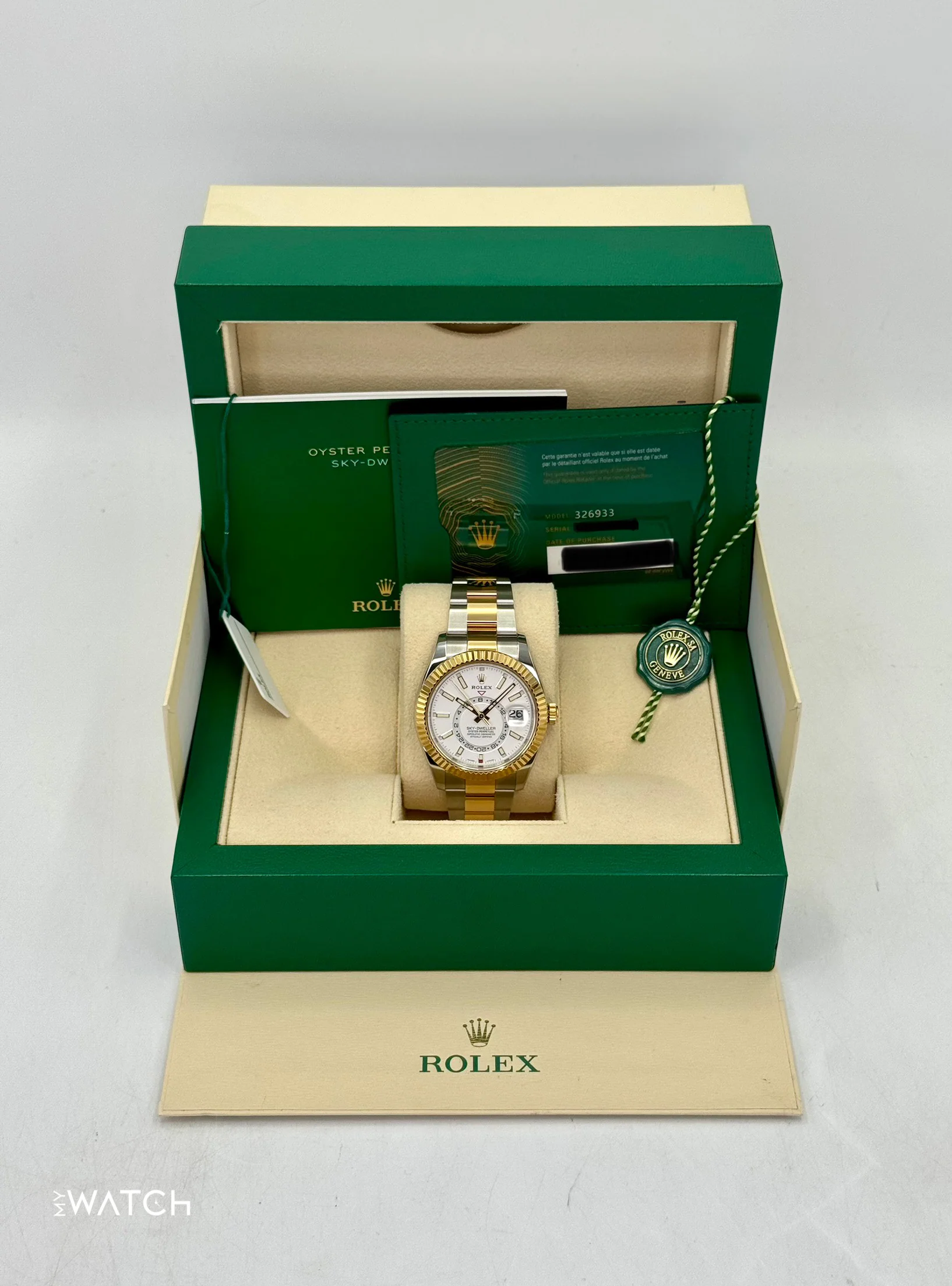 2022 Rolex Sky-Dweller 42mm 326933 Two-Tone Oyster White Dial - Image 9