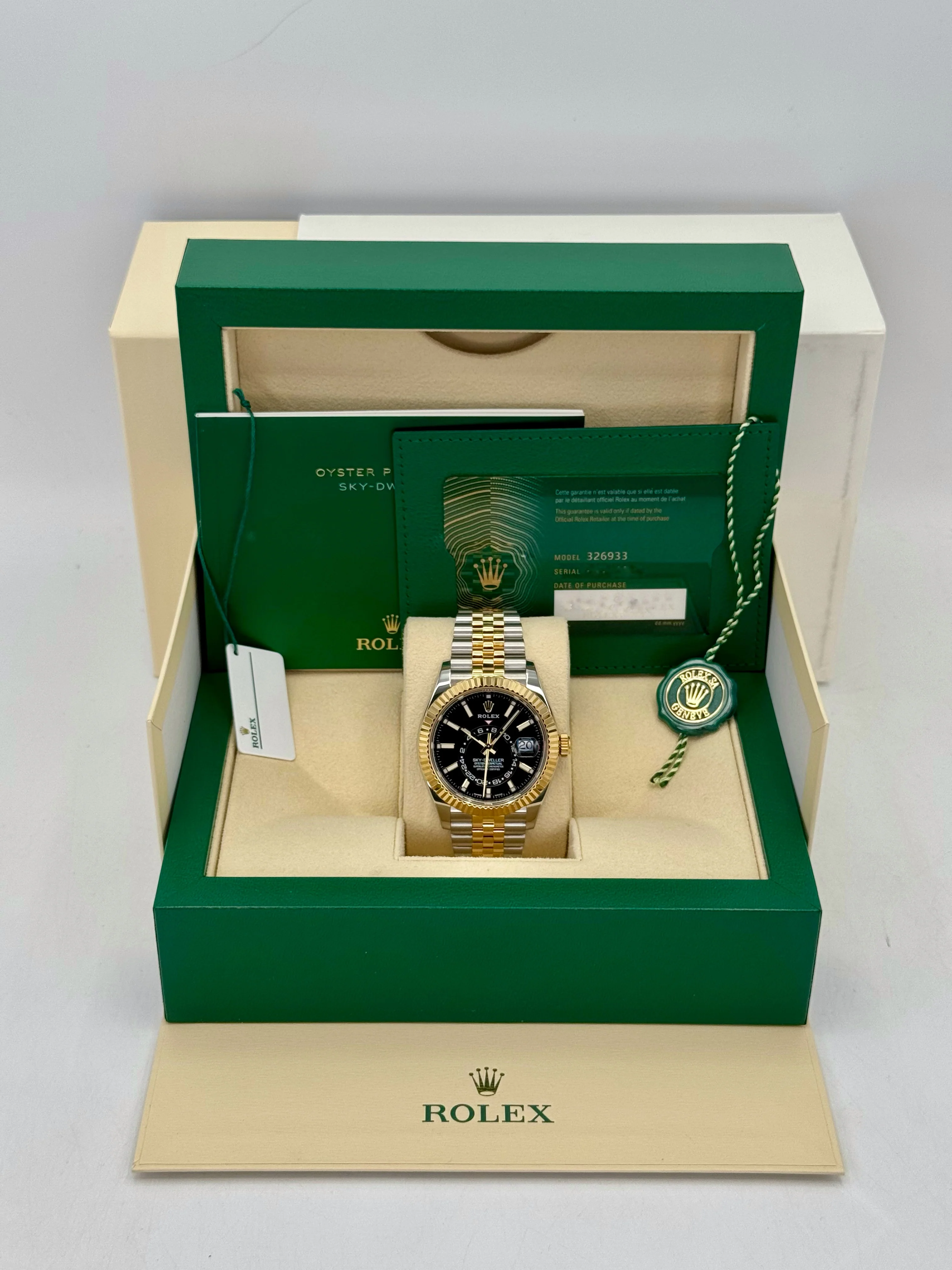 2022 Rolex Sky-Dweller 42mm 326933 Two-Tone Jubilee Black Dial - Image 9